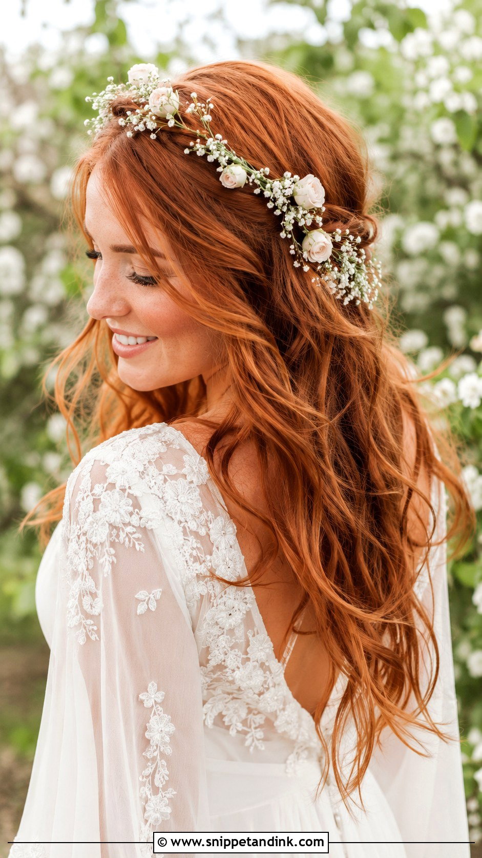 Floral Crown Wedding Hairstyle - Snippet and Ink - 20 Spring Wedding Hair Ideas