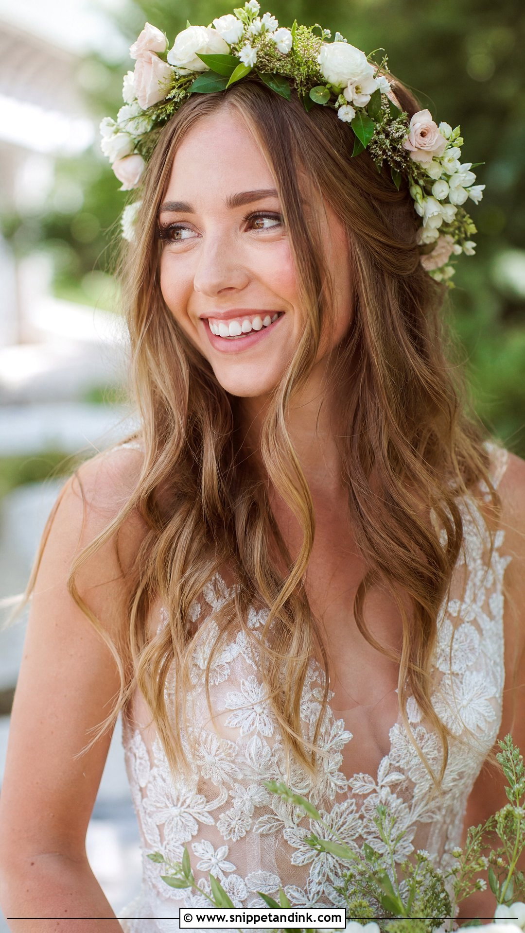 Floral Crown Wedding Hairstyle - Snippet and Ink - 20 Wedding Hairstyle Ideas