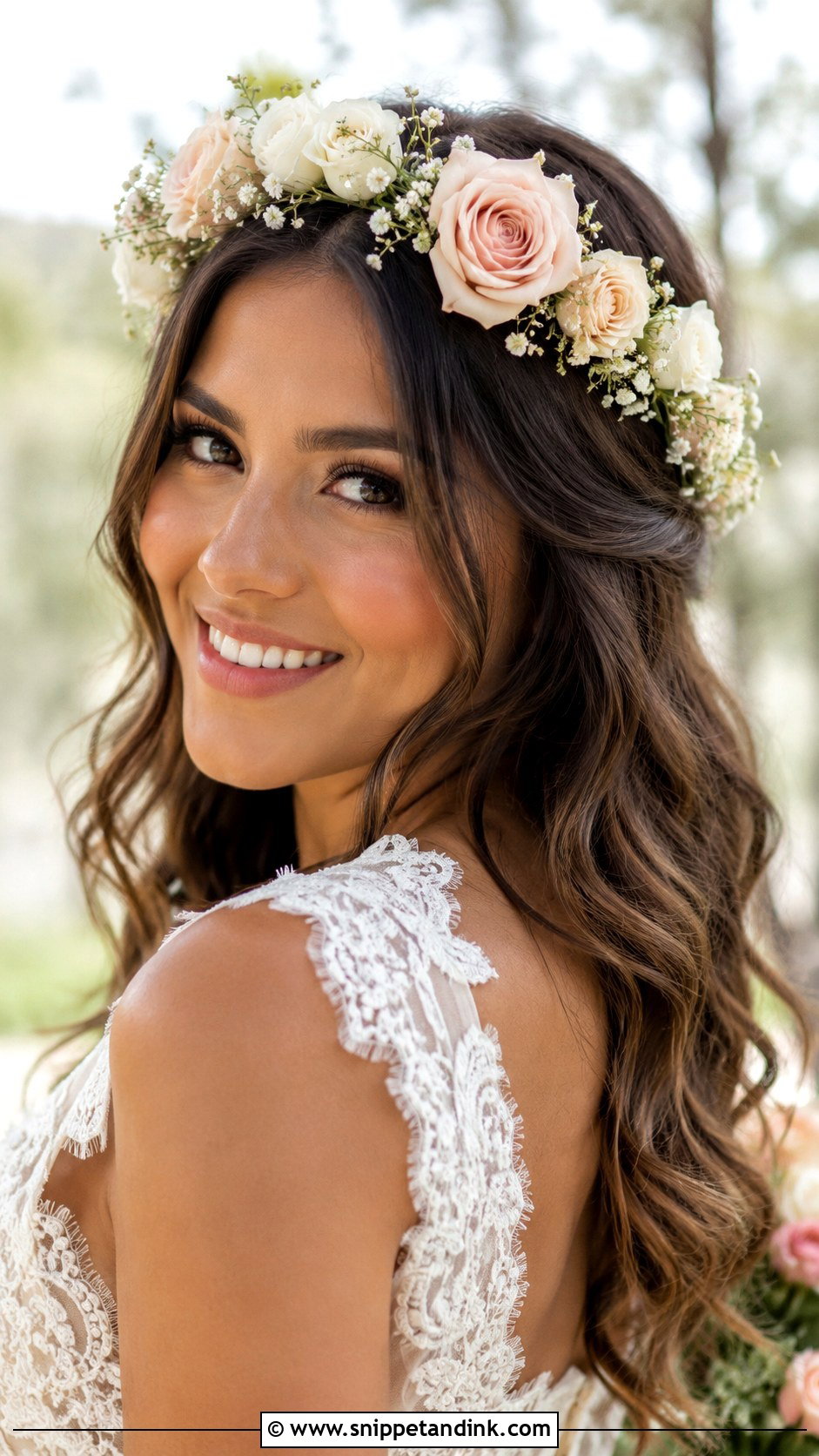 Floral Crown for Boho Brides - Snippet and Ink - 20 Wedding Hair Accessories for Bride