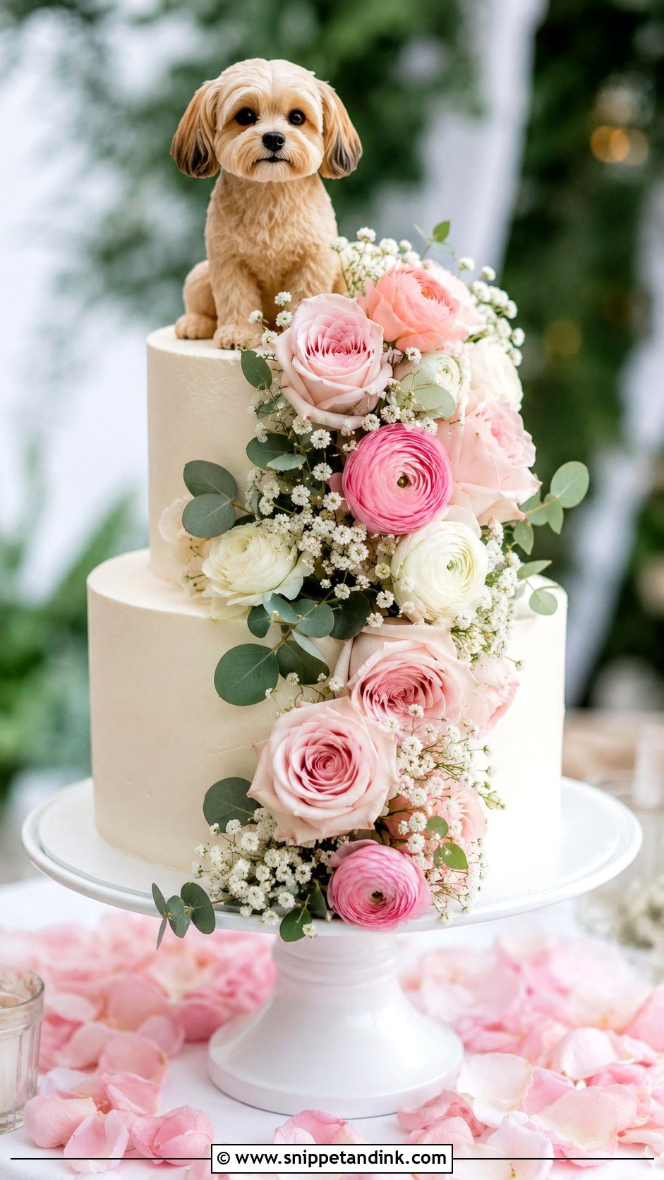 Floral Dog Wedding Cake - Snippet and Ink - 20 Dog Wedding Cake Decoration Ideas