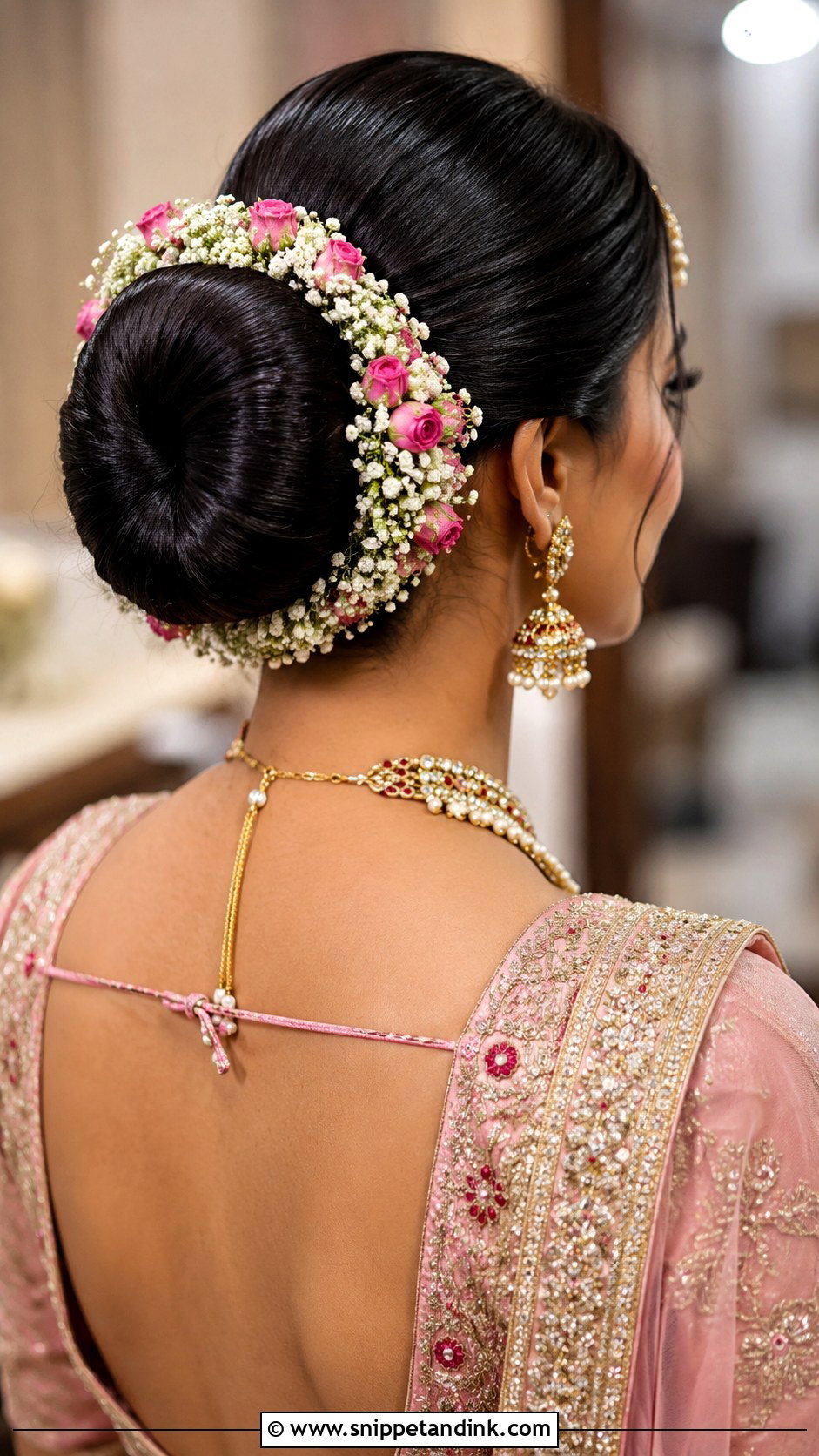 Floral Donut Bun - Snippet and Ink - 25 Bridal Juda Hairstyles with Flowers