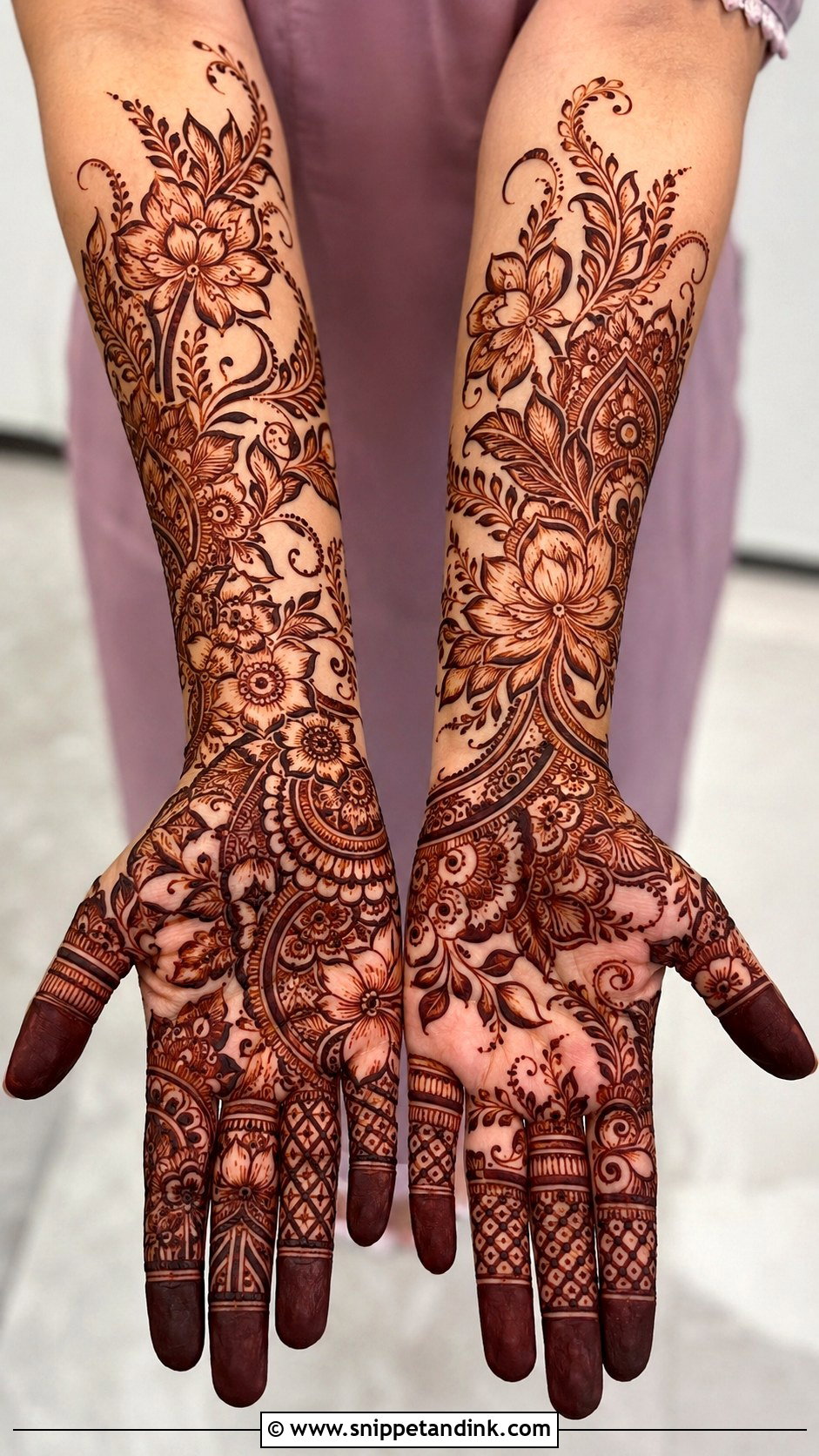 Floral Dulhan Mehndi Design - Snippet and Ink - 35 Dulhan Mehndi Designs