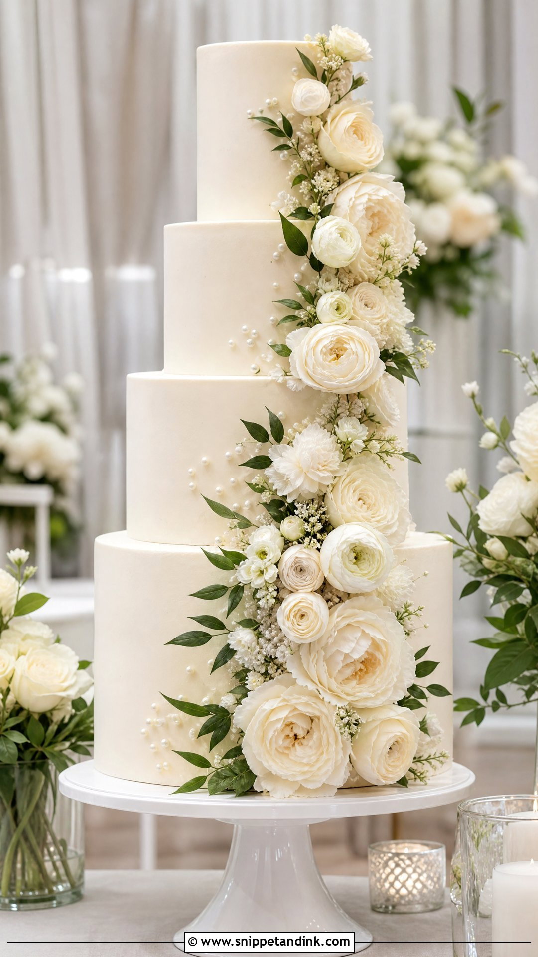 Floral Dummy Wedding Cake - Snippet and Ink - 25 Dummy Cake Ideas for Wedding