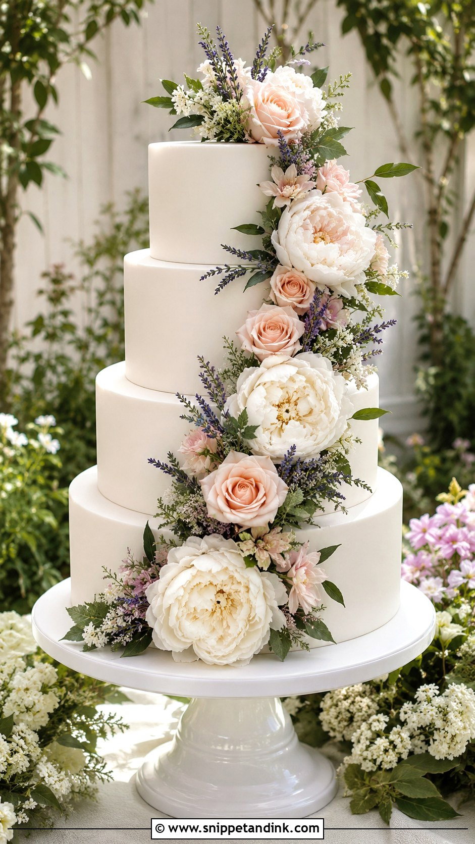 Floral Dummy Wedding Cake - Snippet and Ink - 20 Dummy Cake Designs for Wedding