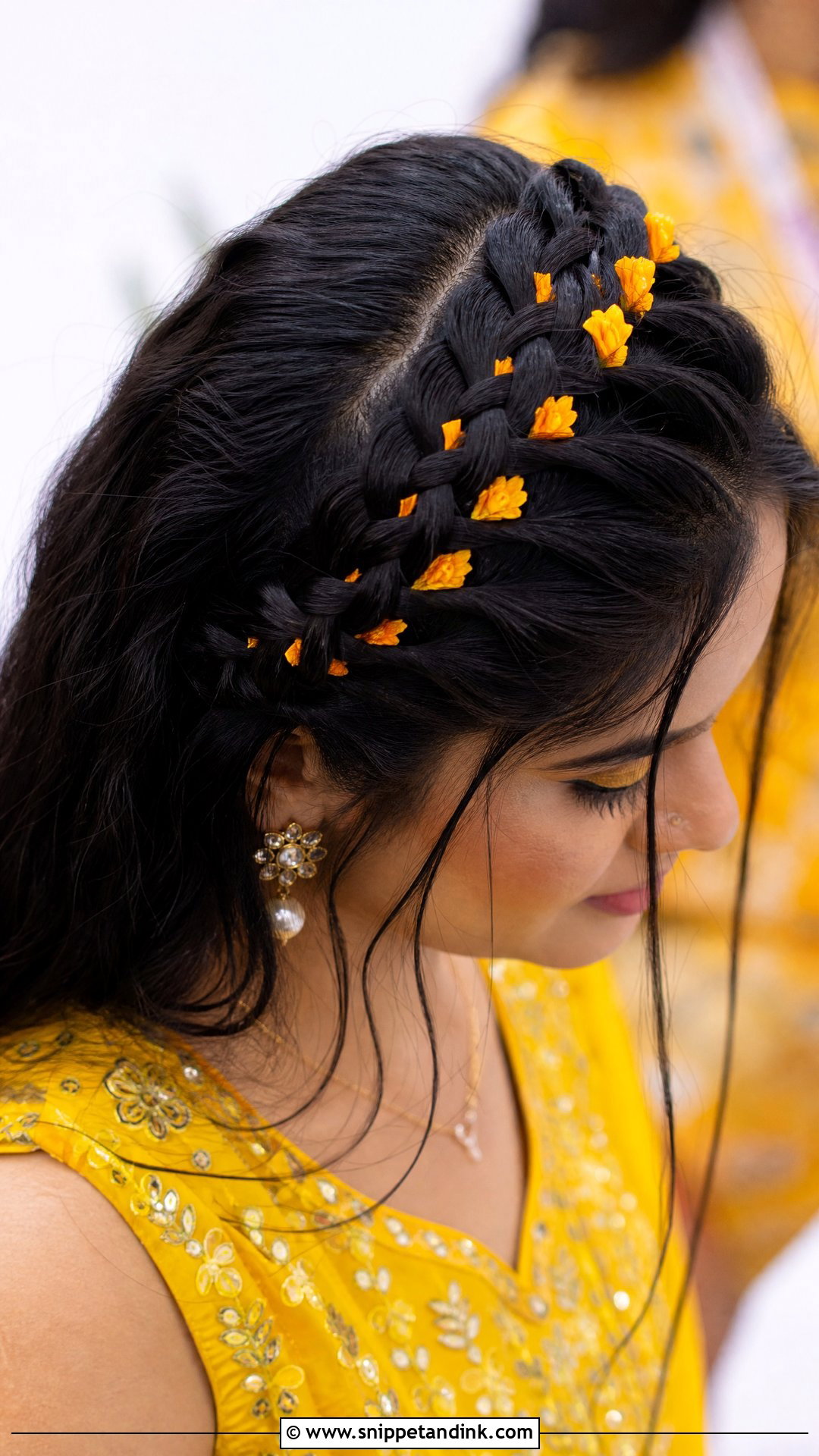Floral Dutch Braid - Snippet and Ink - 20 Easy Self Indian Hairstyles for Wedding