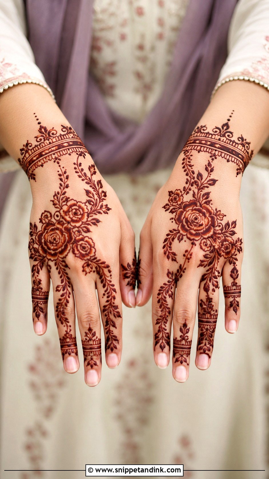 Floral Eid Mehndi Design - Snippet and Ink - 35 Floral Mehndi Designs
