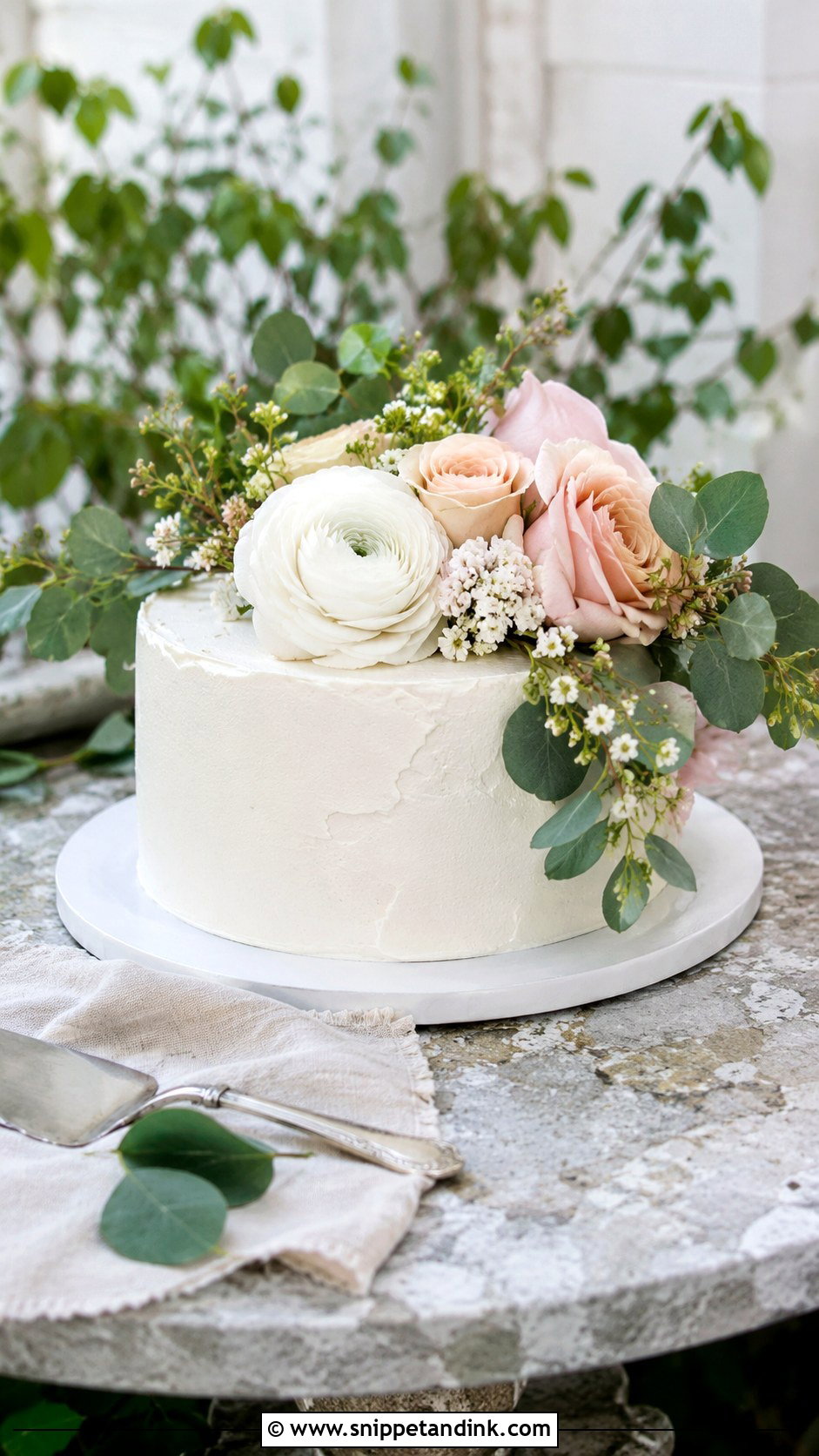 Floral Elopement Wedding Cake - Snippet and Ink - 20 Elopement Wedding Cake Ideas