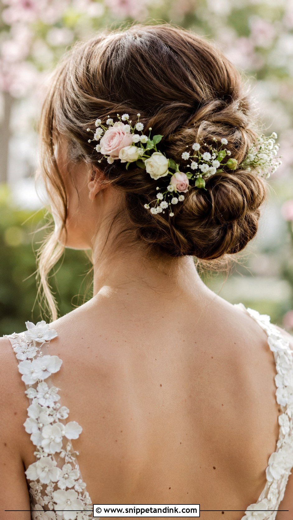 Floral Embellished Bun - Snippet and Ink - 30 Bridal Hair Buns