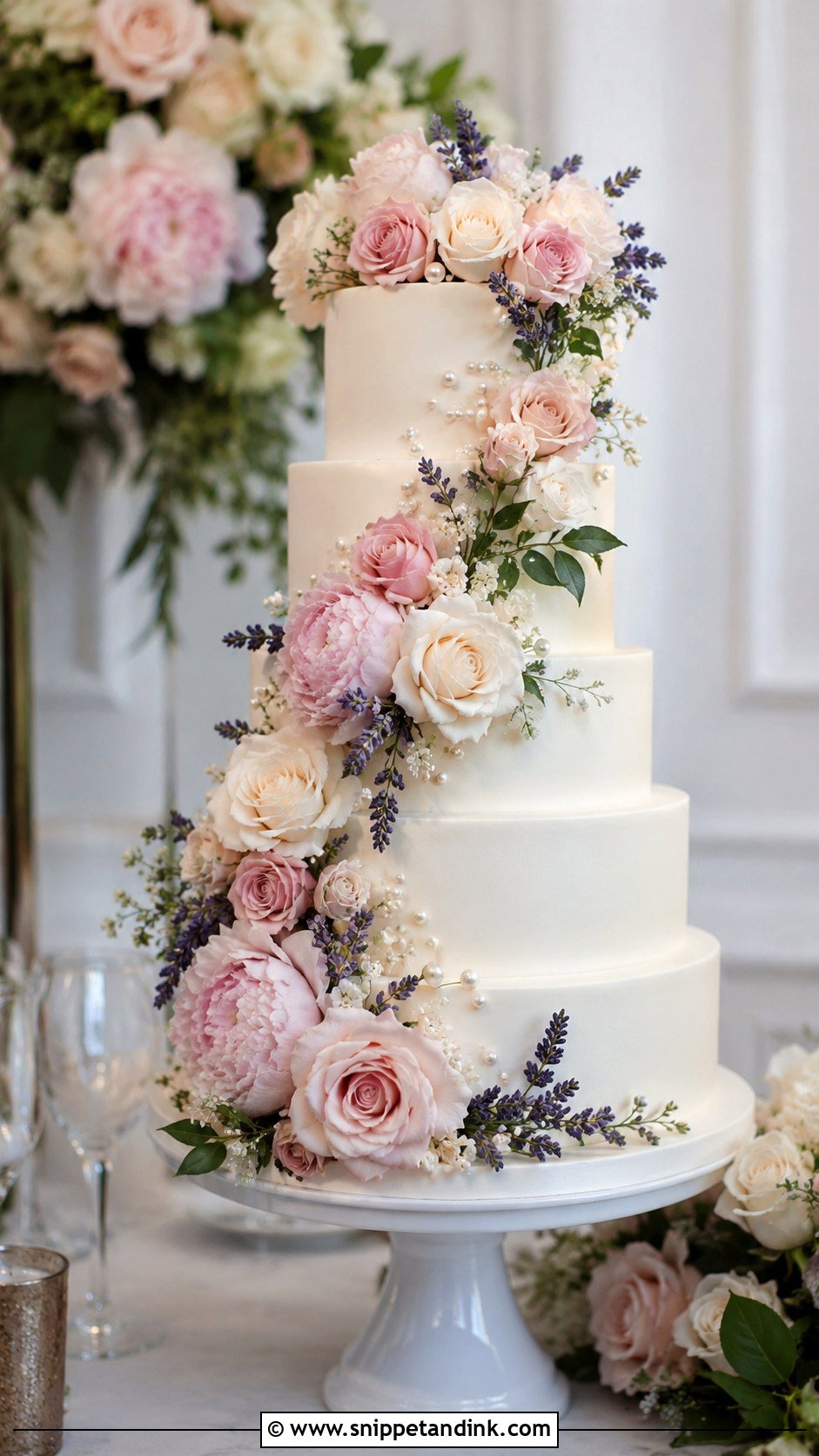 Floral Enchanted Wedding Cake - Snippet and Ink - 20 Enchanted Cake Ideas for Wedding