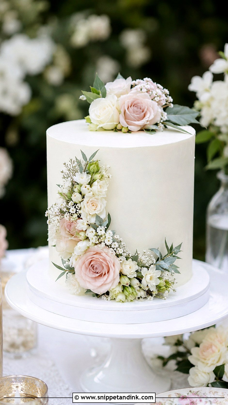 Floral Engagement Cake - Snippet and Ink - 20 Engagement Cake Images