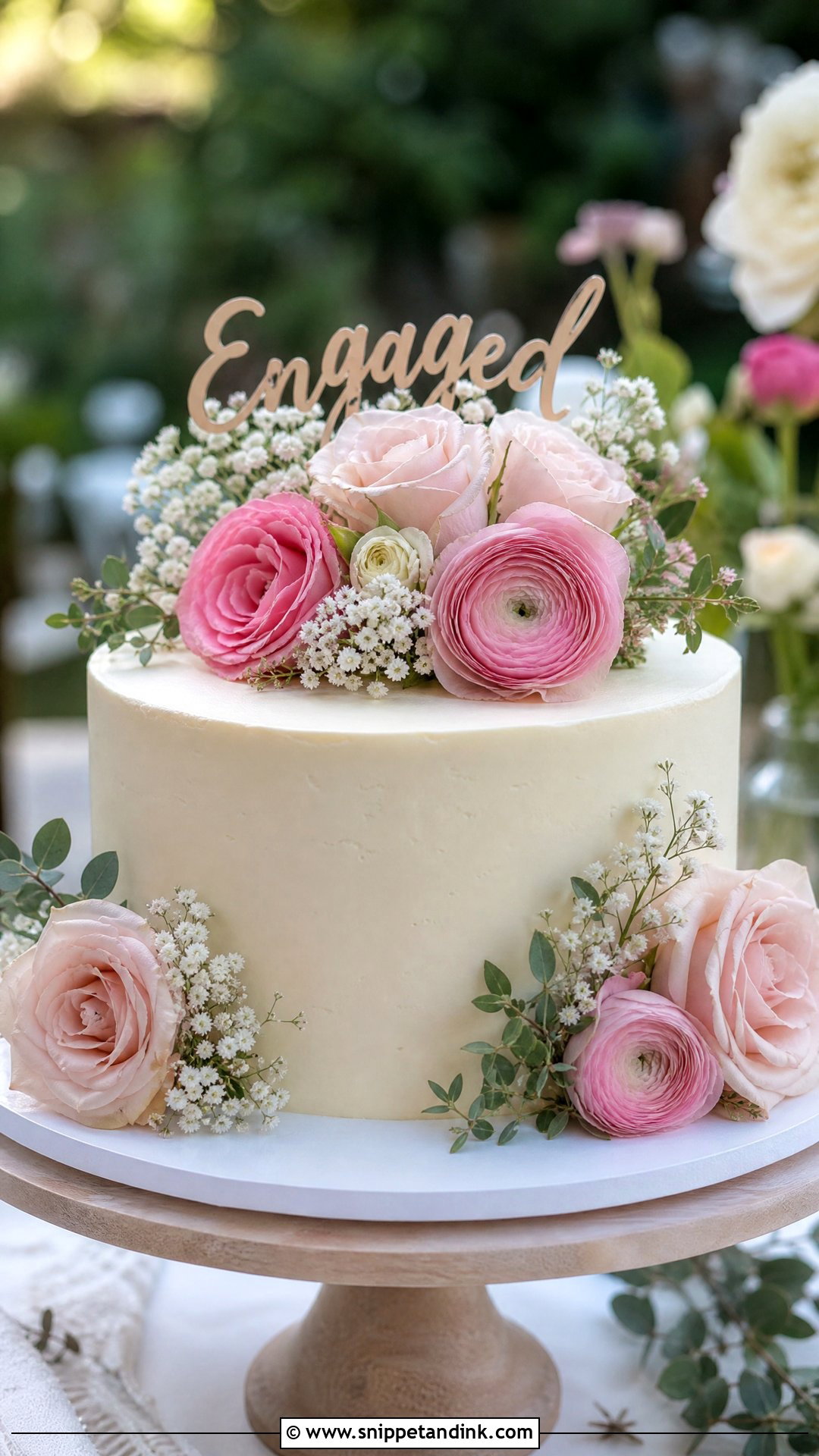 Floral Engagement Cake - Snippet and Ink - 25 Engagement Cake Ideas