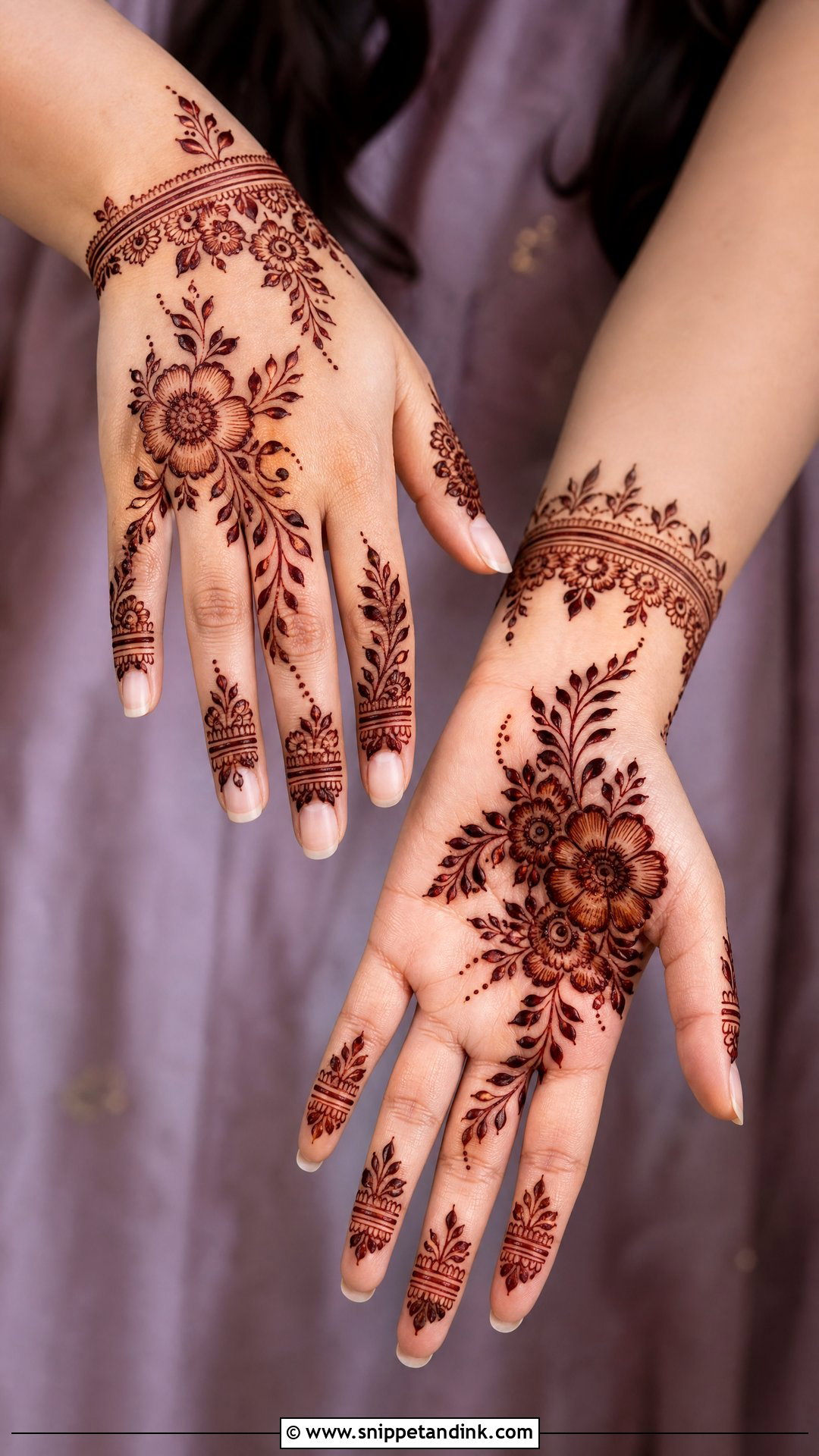 Floral Engagement Mehndi Design - Snippet and Ink - 20 Latest Mehndi Designs for Engagement