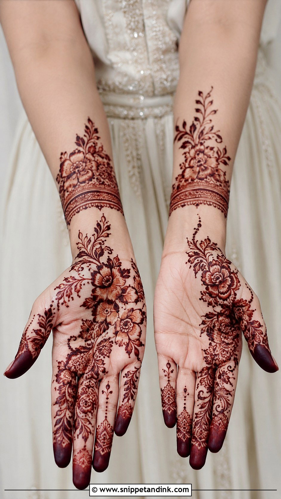 Floral Engagement Mehndi Design - Snippet and Ink - 30 Engagement Mehndi Designs for Bride