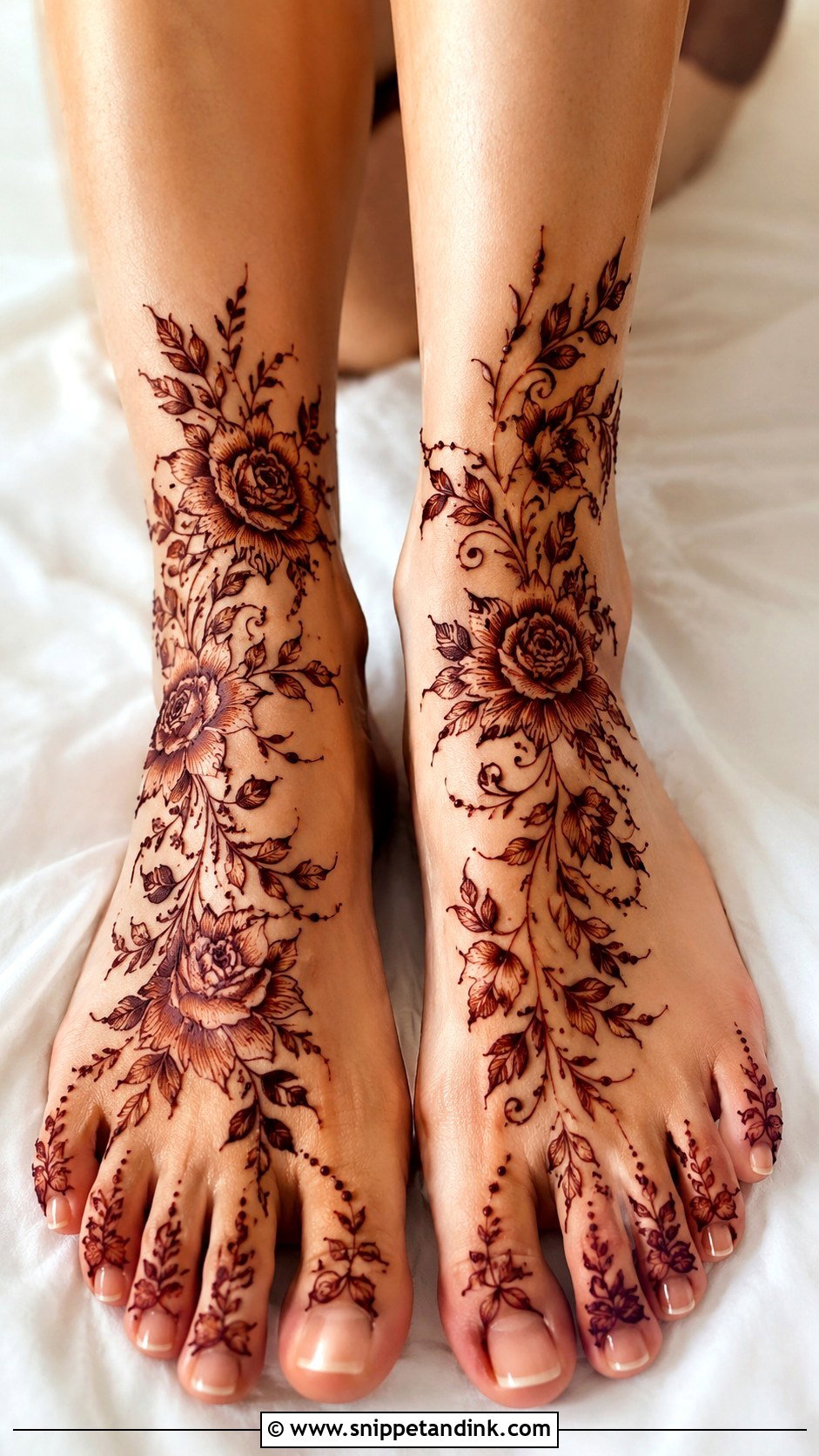 Floral Feet Mehndi Design - Snippet and Ink - 35 Feet Mehndi Designs