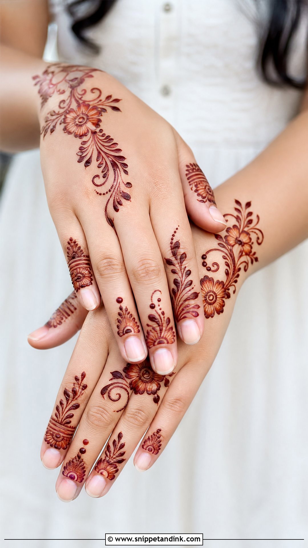 Floral Finger Bridal Mehndi Design - Snippet and Ink - 20 Bridal Finger Mehndi Designs