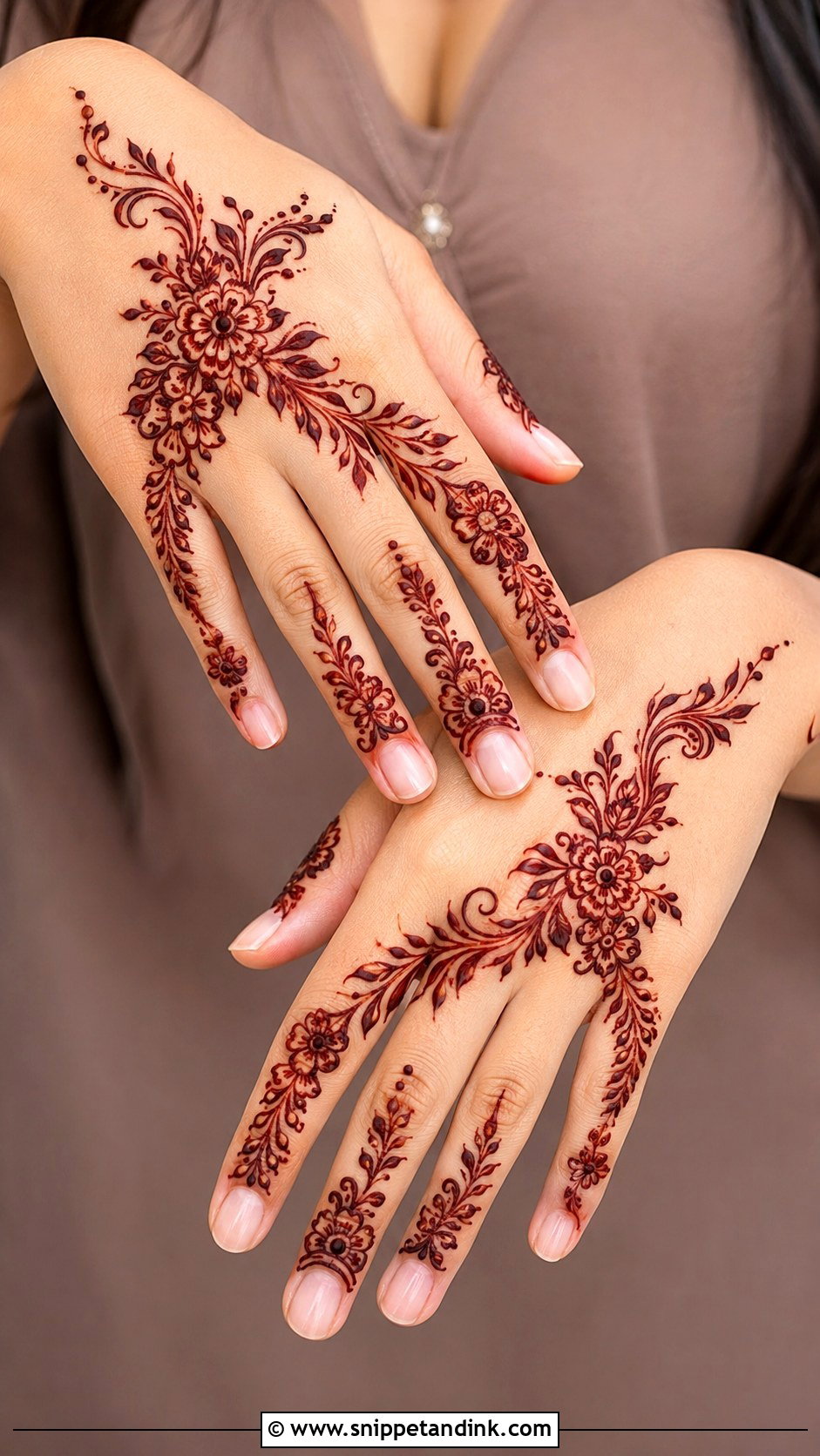 Floral Finger Mehndi Design - Snippet and Ink - 35 Unique Fingers Mehndi Designs