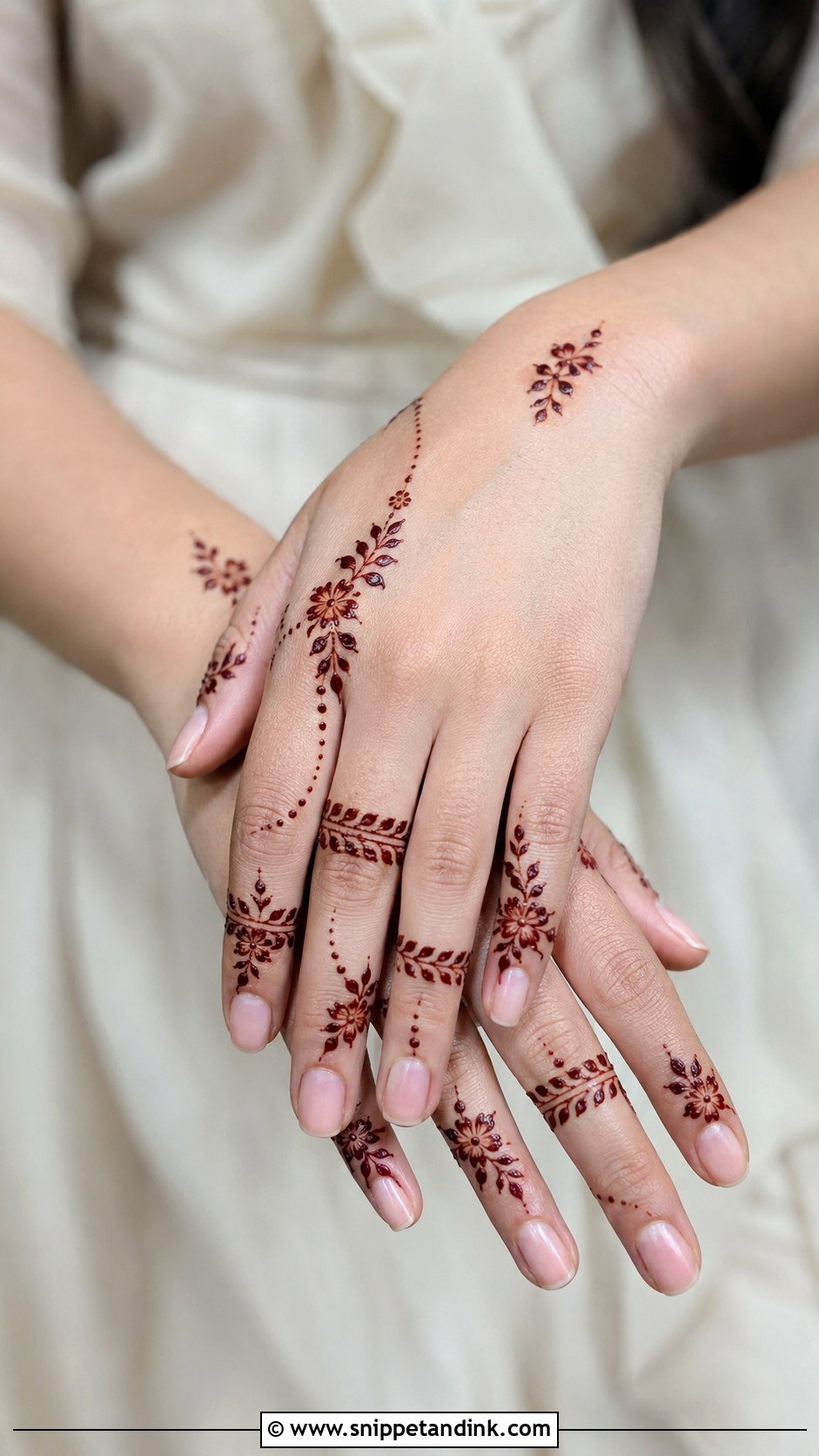 Floral Finger Mehndi Design - Snippet and Ink - 35 Floral Mehndi Designs