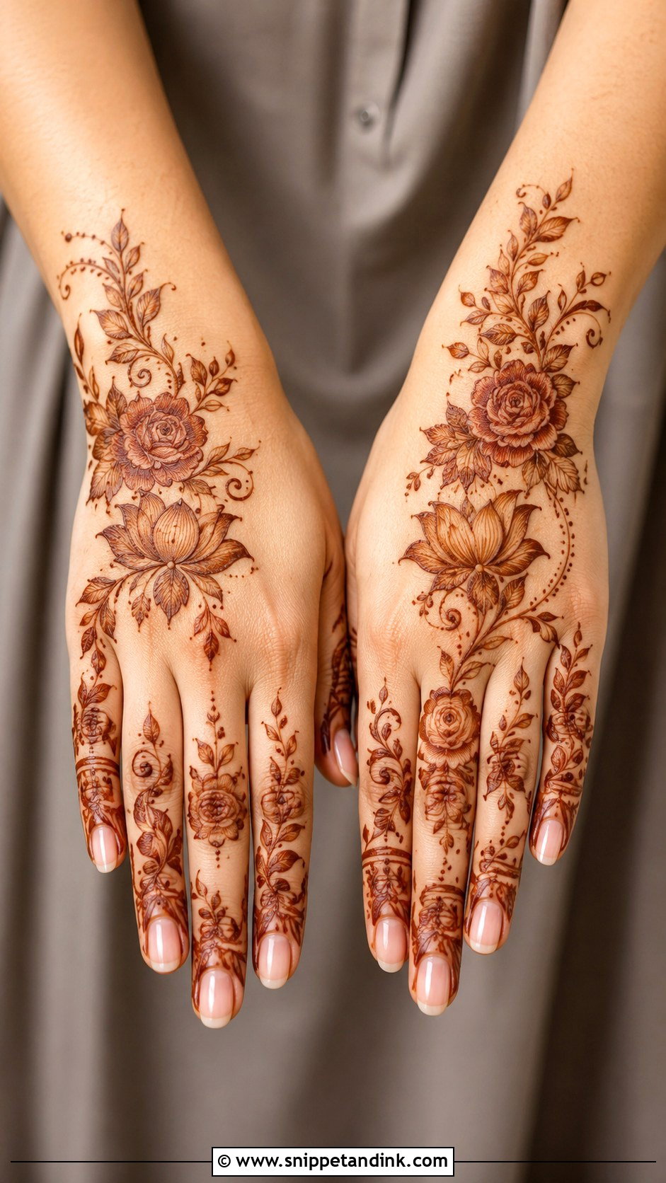 Floral Fingers Mehndi Design - Snippet and Ink - 35 Fingers Mehndi Design Ideas