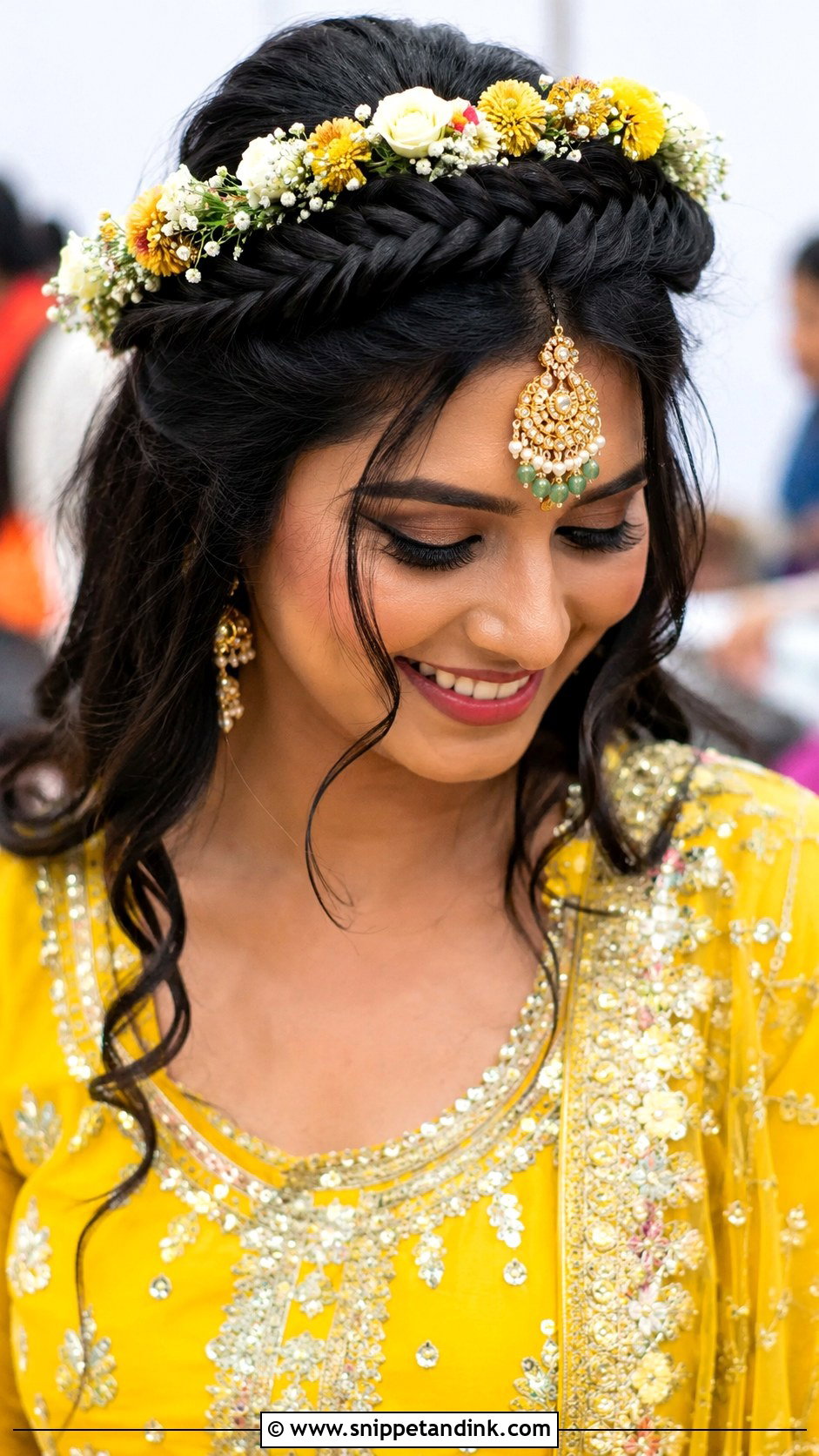 Floral Fishtail Crown - Snippet and Ink - 35 Mehndi Hairstyles