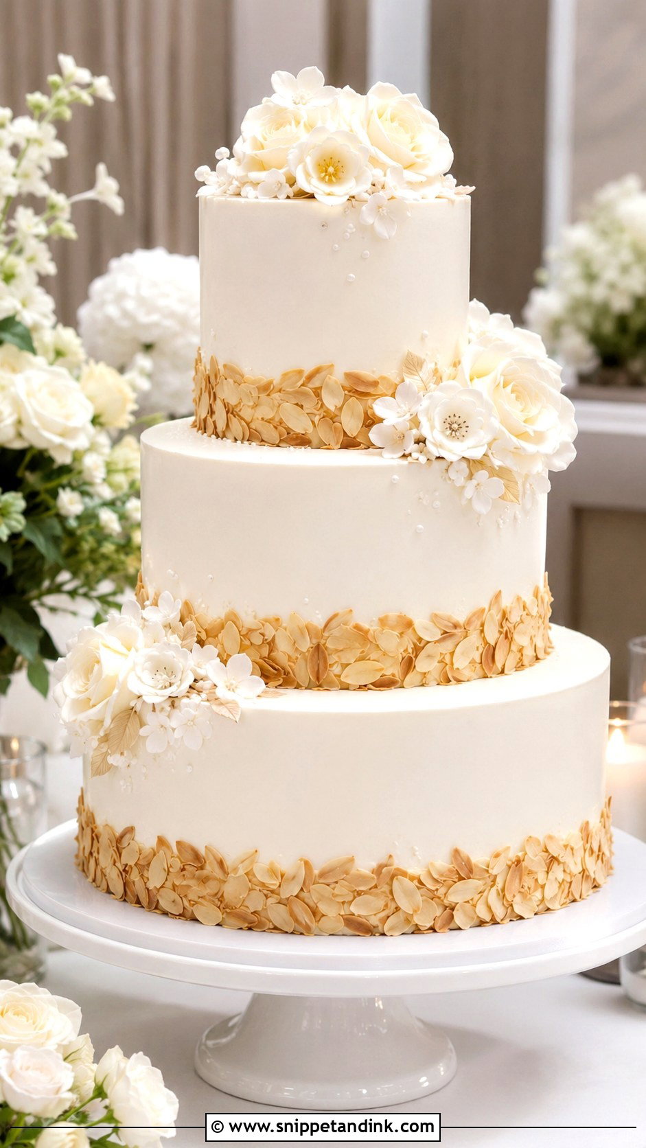 Floral Flan Wedding Cake - Snippet and Ink - 20 Wedding Flan Cake Ideas