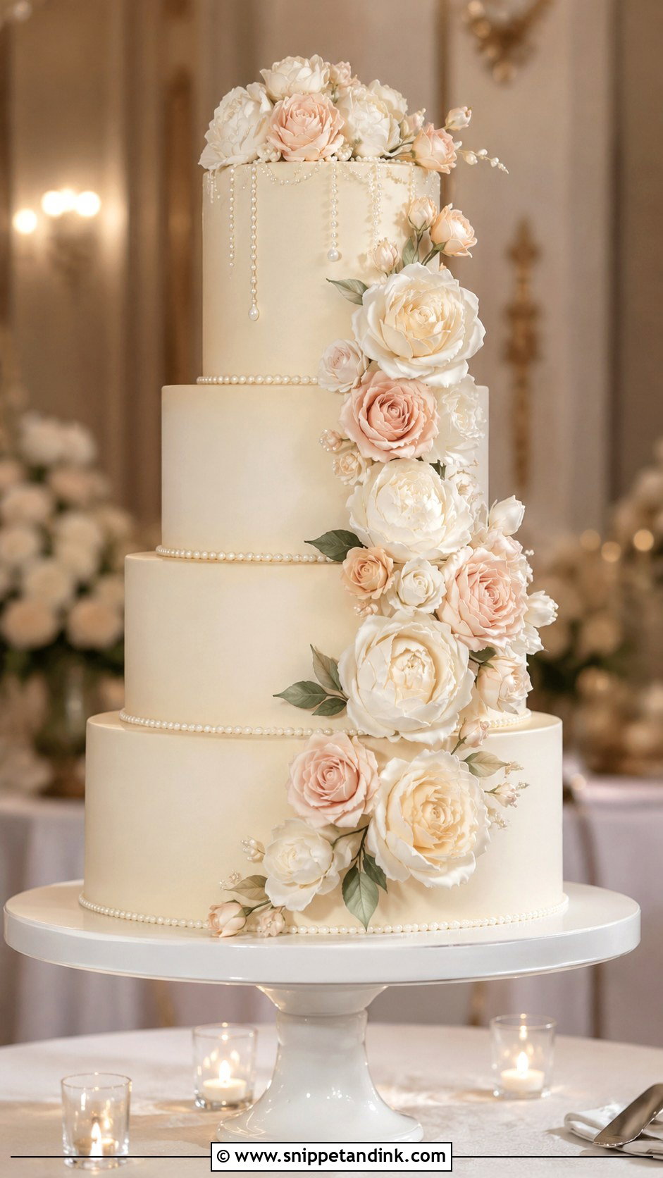 Floral Fondant Wedding Cake - Snippet and Ink - 20 Floral Cake Designs for Wedding