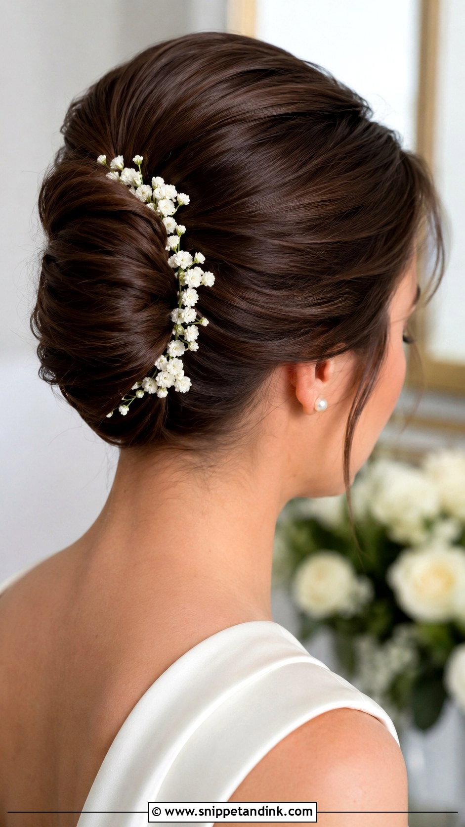 Floral French Twist Bridal Hair - Snippet and Ink - 20 Flower Bridal Hair Decorations Ideas