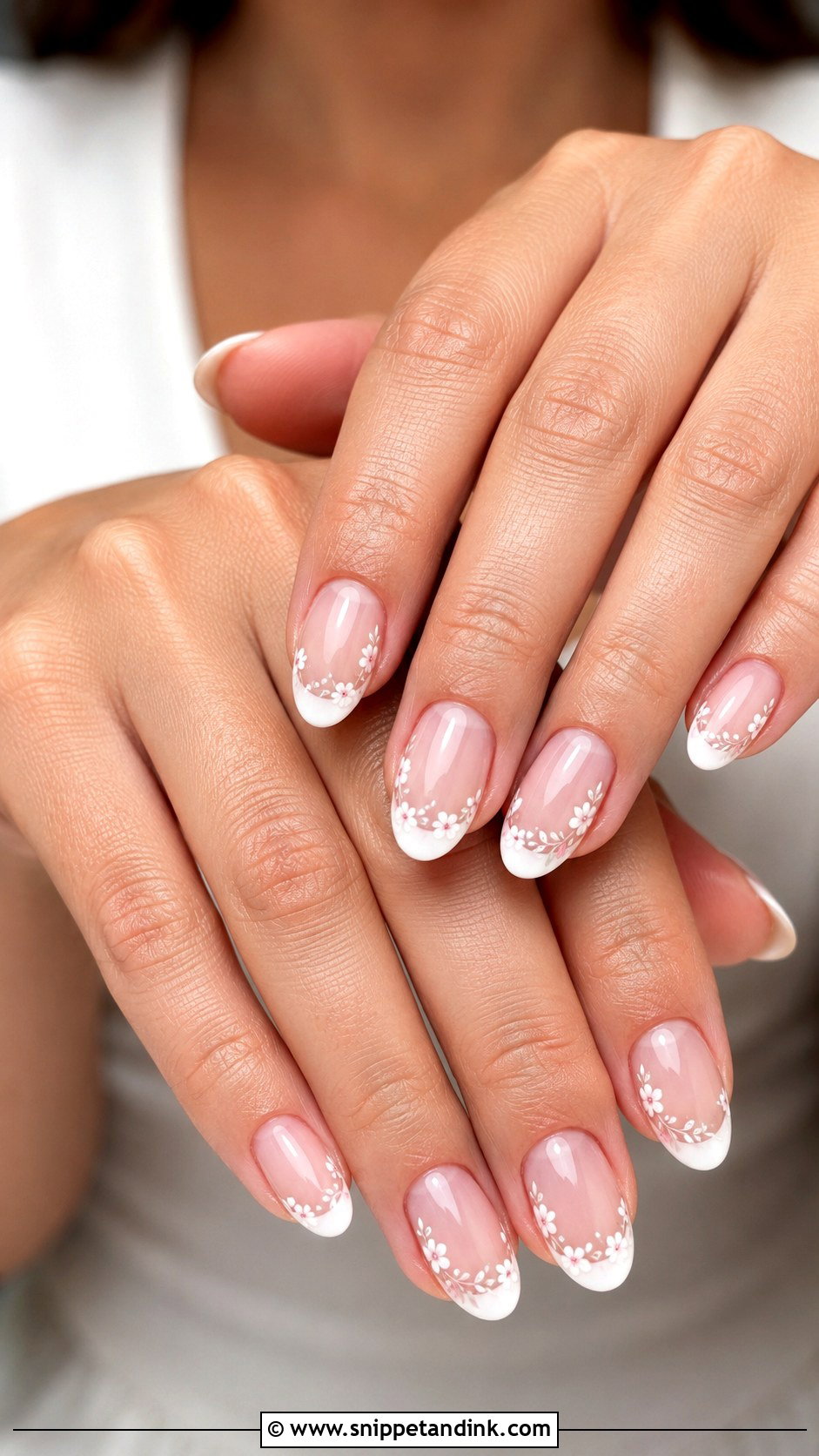Floral French Wedding Nails - Snippet and Ink - 20 Wedding Nails for Bride 2025