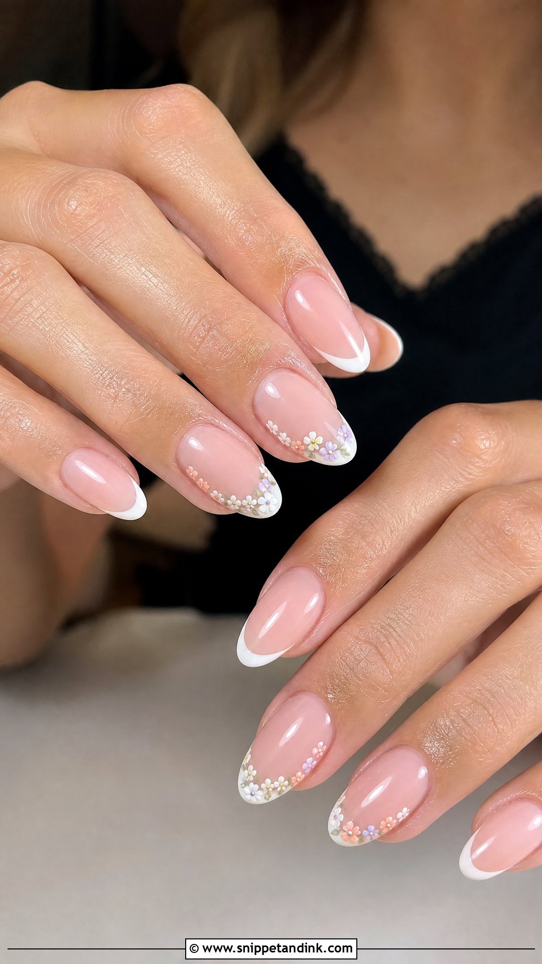 Floral French Wedding Nails - Snippet and Ink - 25 Fun Wedding Nails