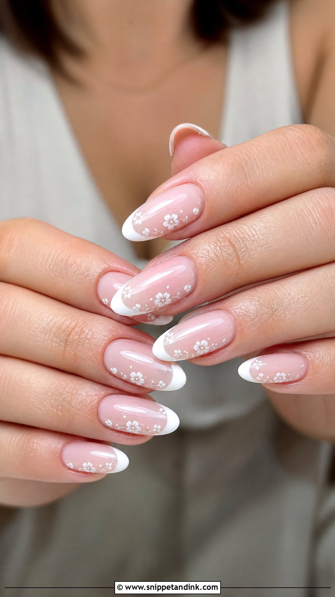 Floral French Wedding Nails - Snippet and Ink - 25 Nail for Wedding Ideas