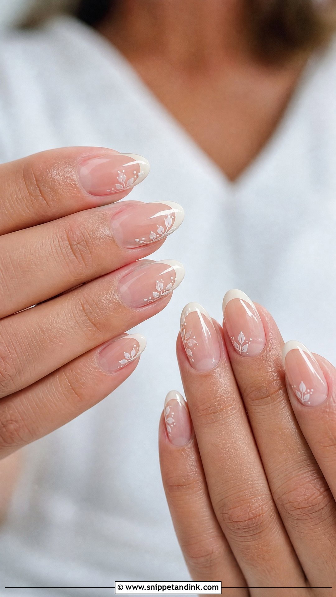 Floral French Wedding Nails - Snippet and Ink - 25 Nails for a Wedding