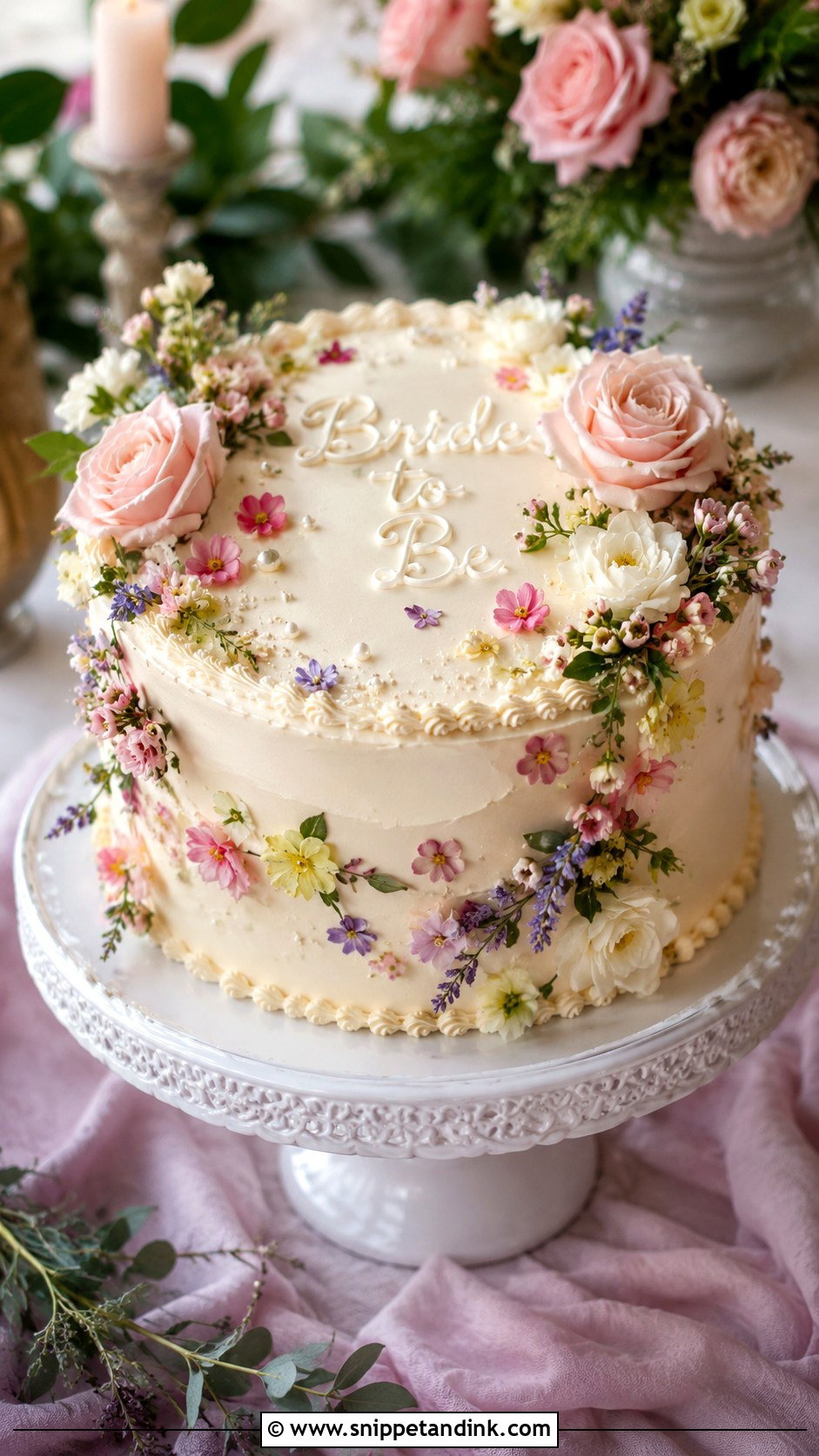 Floral Garden Bachelorette Cake - Snippet and Ink - 25 Let Them Eat Cake Bachelorette Ideas for Wedding