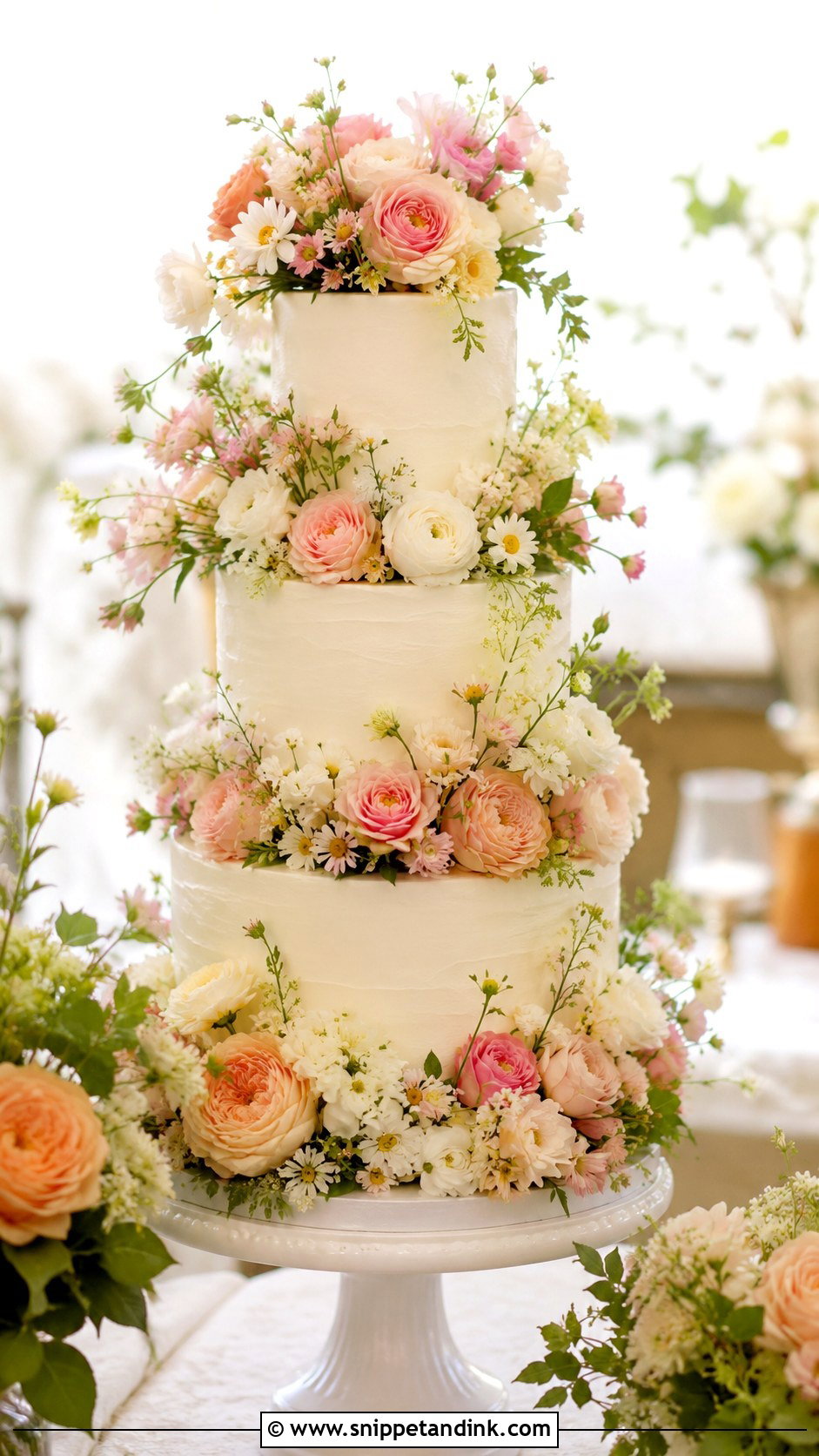 Floral Garden Wedding Cake - Snippet and Ink - 20 Floral Cake Designs for Wedding