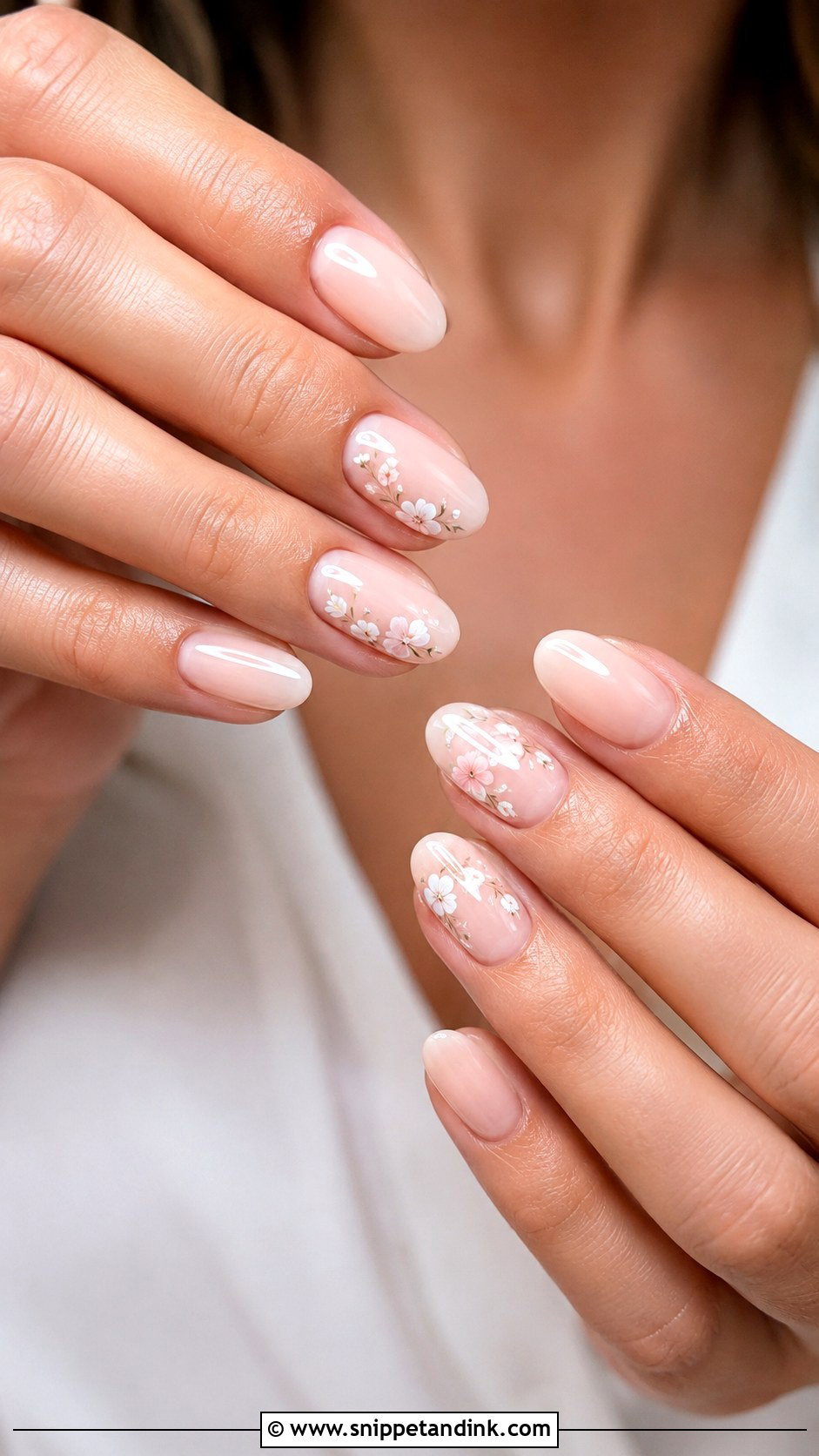 Floral Gel X Wedding Nails - Snippet and Ink - 20 Gel X Wedding Nails