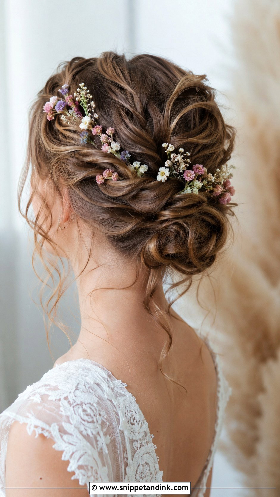 Floral Hairpins for Braided Styles - Snippet and Ink - 20 Bridal Hair Jewelry Ideas