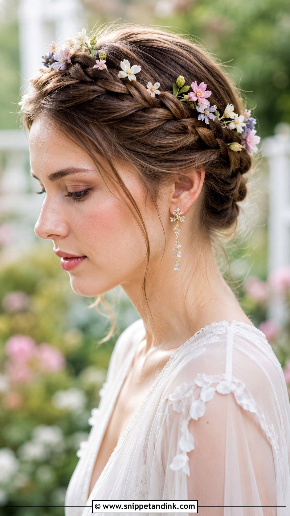 Floral Halo Braid - Snippet and Ink - 25 Bridal Hair Flowers