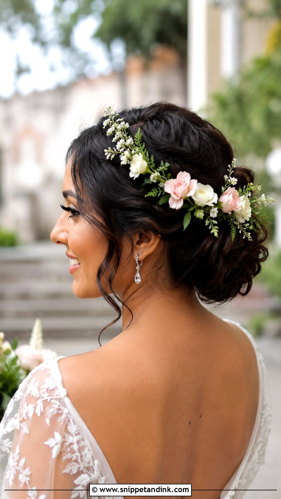Floral Halo Updo - Snippet and Ink - 30 Hair for Wedding Ideas