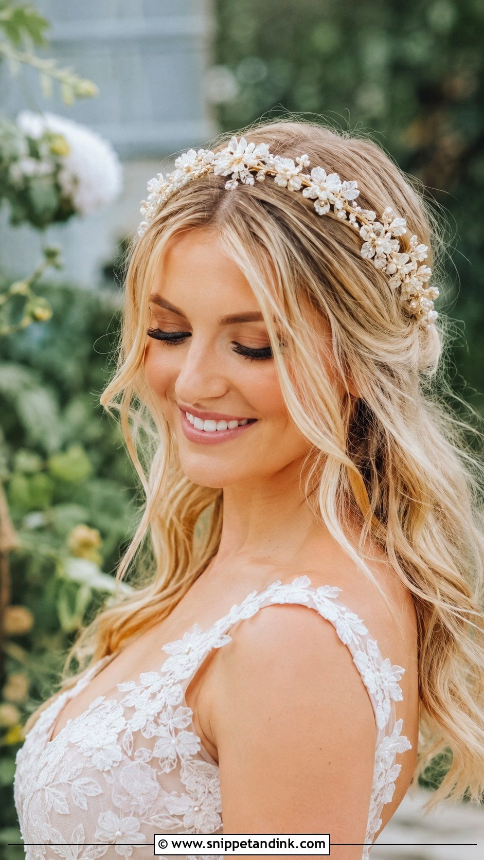 Floral Headband Wedding Hairstyle - Snippet and Ink - 20 Headband Wedding Hairstyles