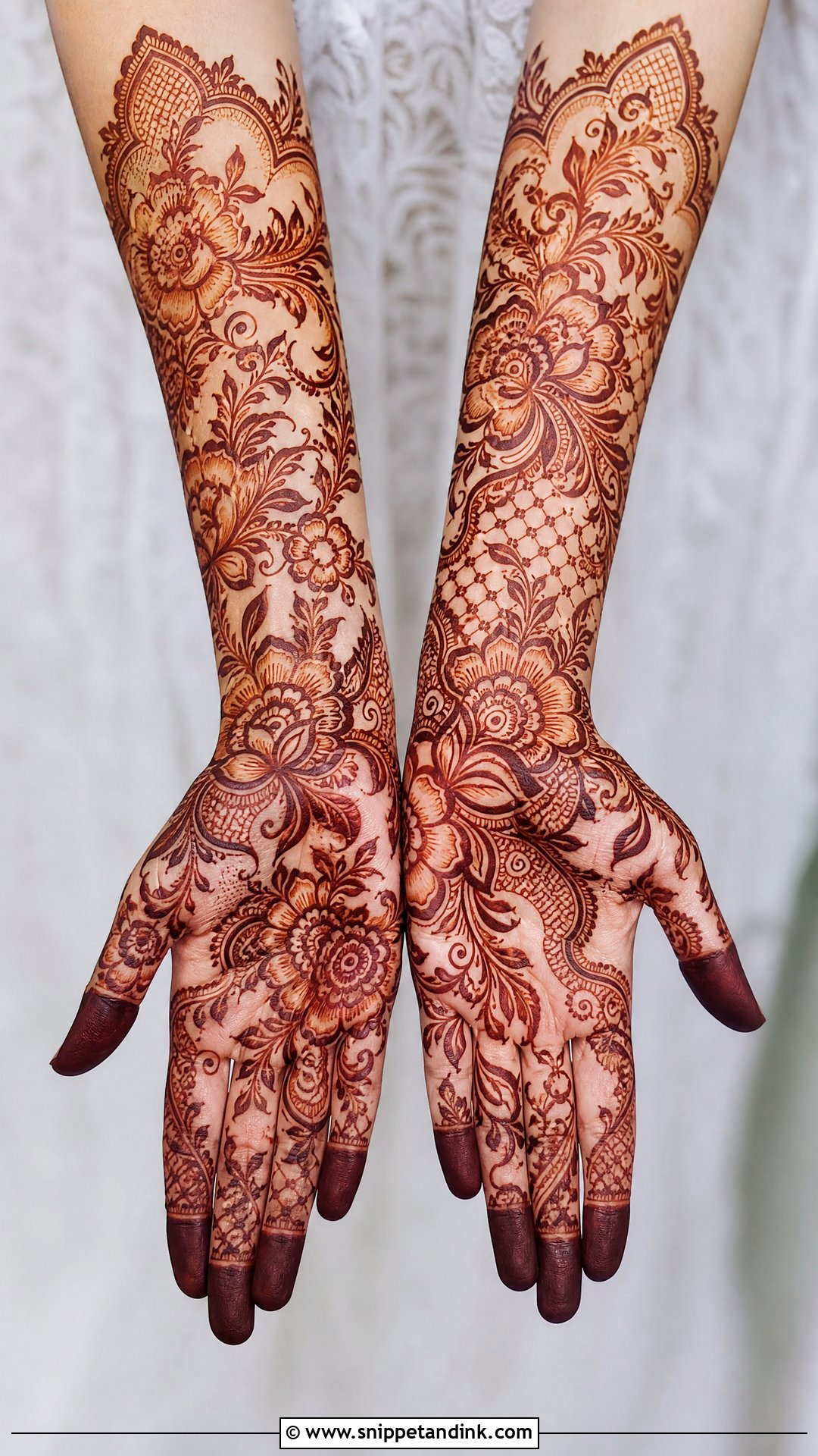 Floral Heavy Bridal Mehndi Design - Snippet and Ink - 20 Heavy Bridal Mehndi Designs