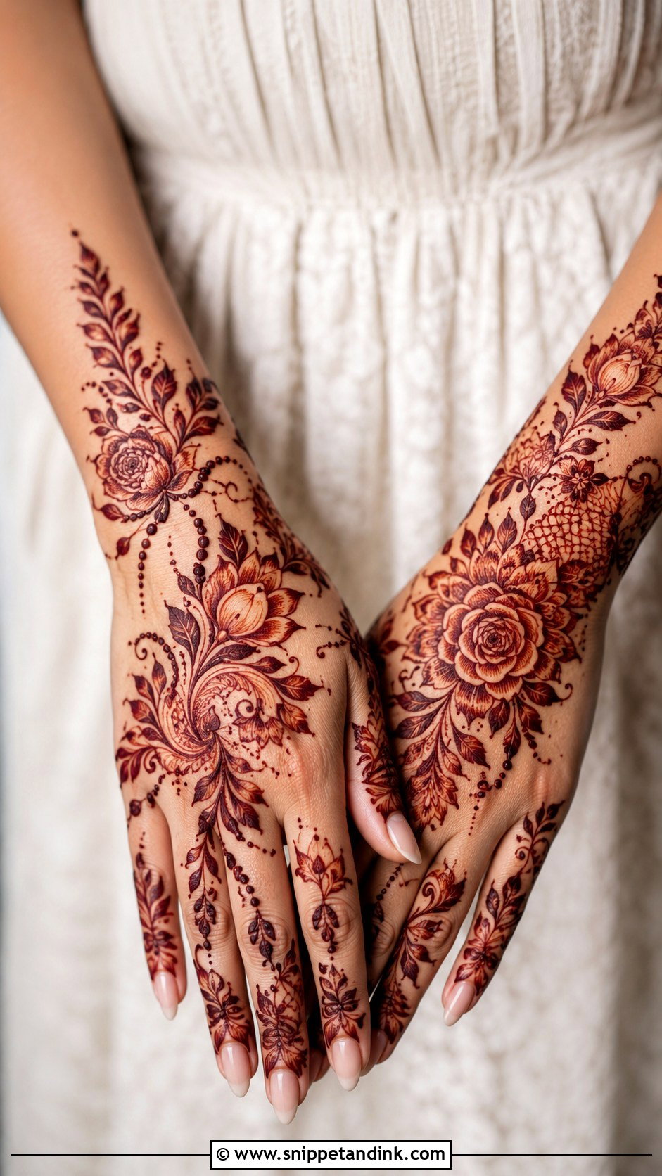 Floral Henna Mehndi Design - Snippet and Ink - 30 Henna Mehndi Designs