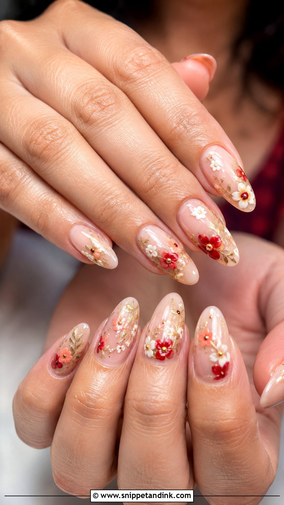 Floral Indian Wedding Nails - Snippet and Ink - 20 Indian Wedding Nails Design