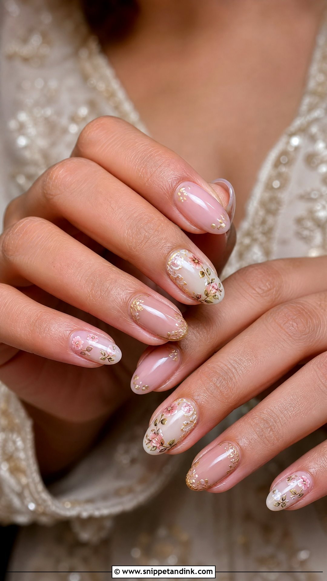 Floral Indian Wedding Nails - Snippet and Ink - 25 Indian Wedding Nail Art Designs