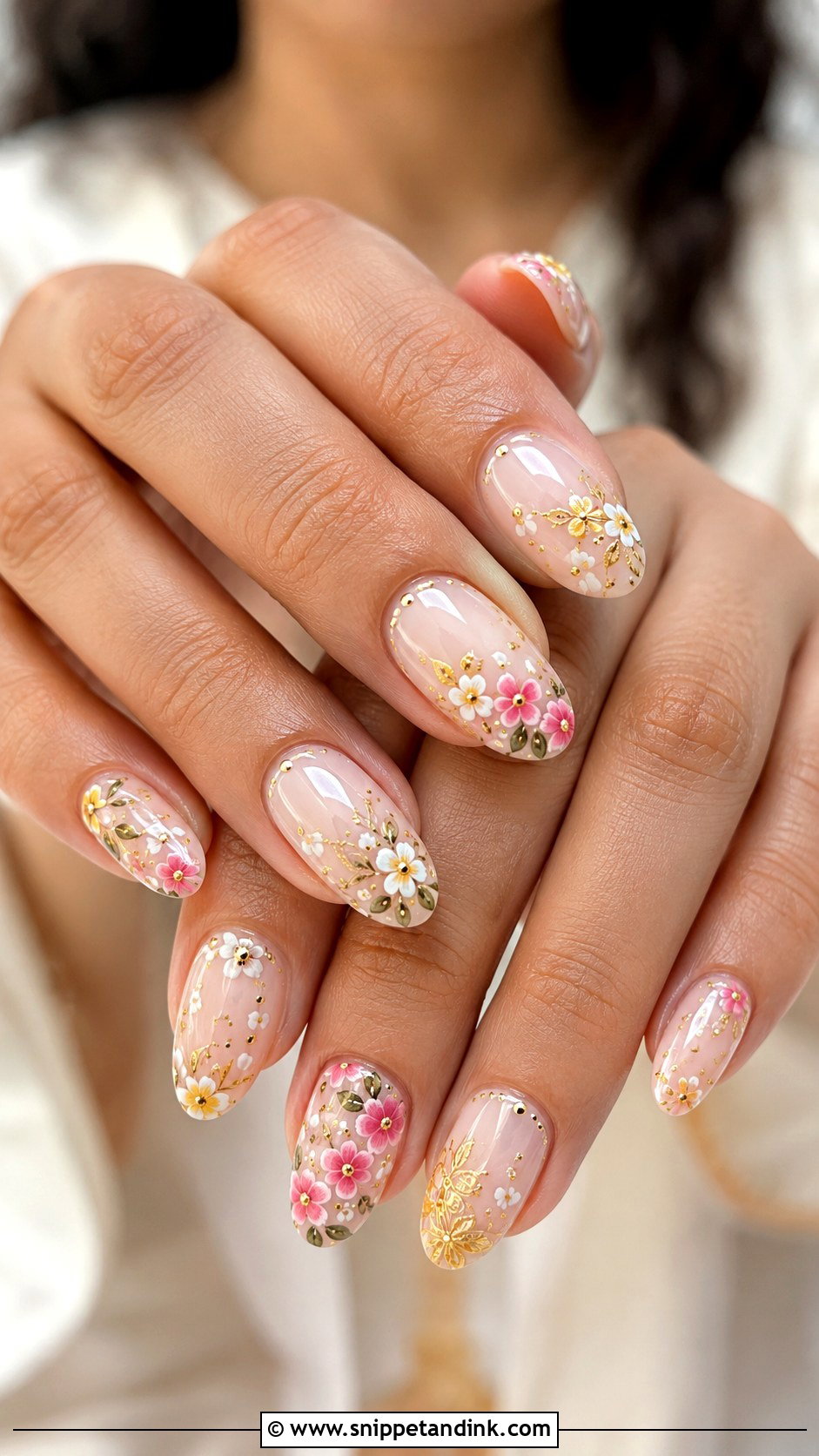 Floral Indian Wedding Nails - Snippet and Ink - 30 Indian Wedding Nails