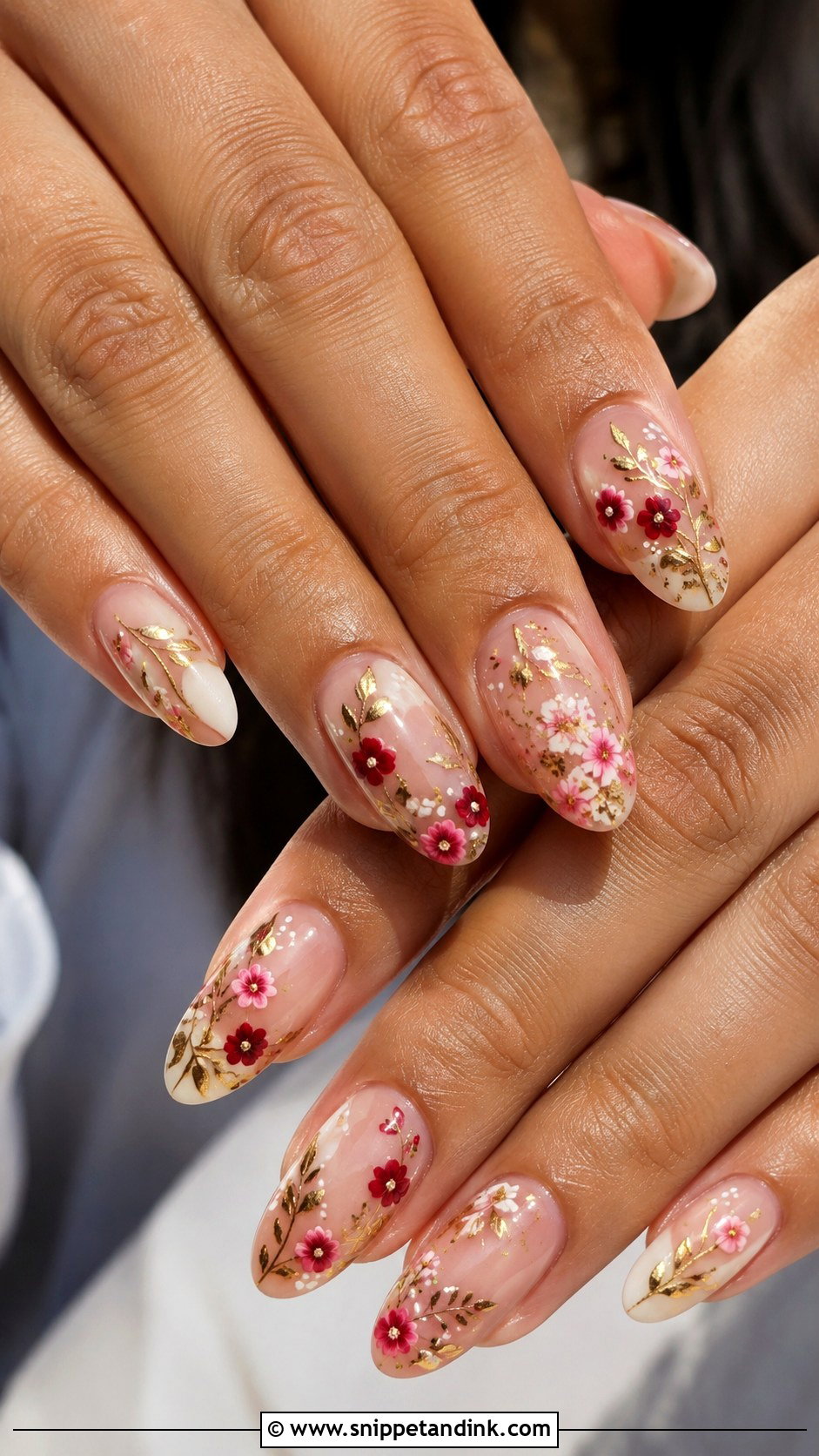 Floral Indian Wedding Nails - Snippet and Ink - 20 Elegant Indian Bride Wedding Nails
