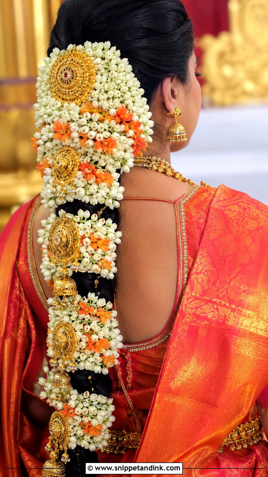 Floral Jada For South Indian Brides - Snippet and Ink - 20 Indian Bridal Hair Styling Ideas