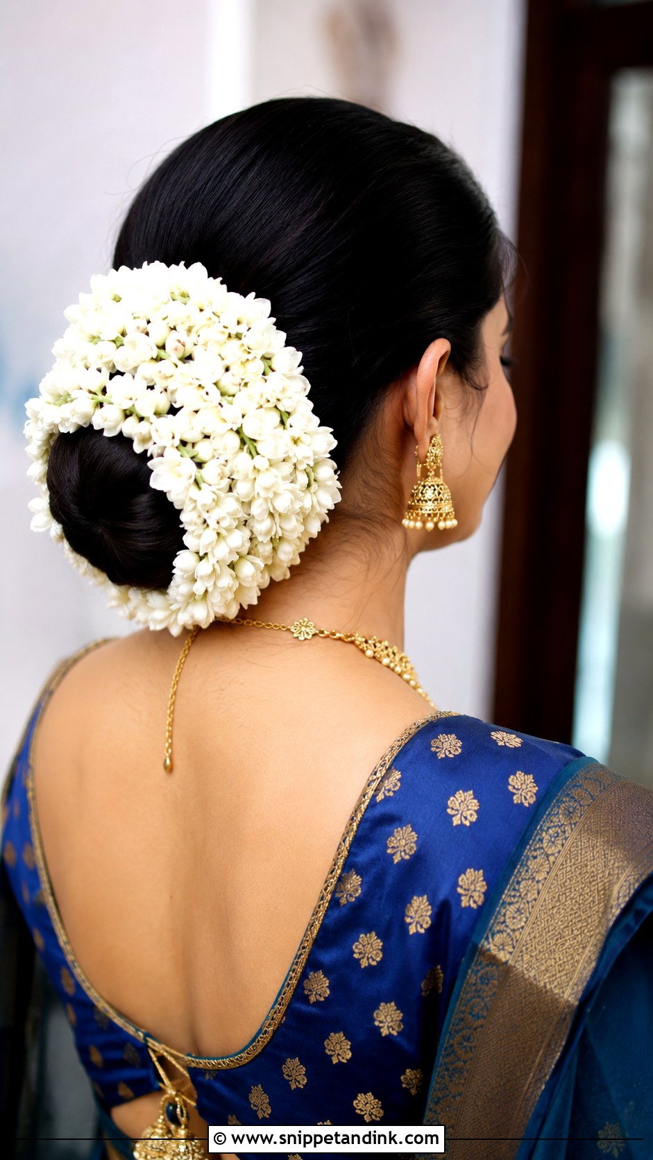 Floral Juda With Mogra - Snippet and Ink - 20 Indian Bridal Bun Ideas
