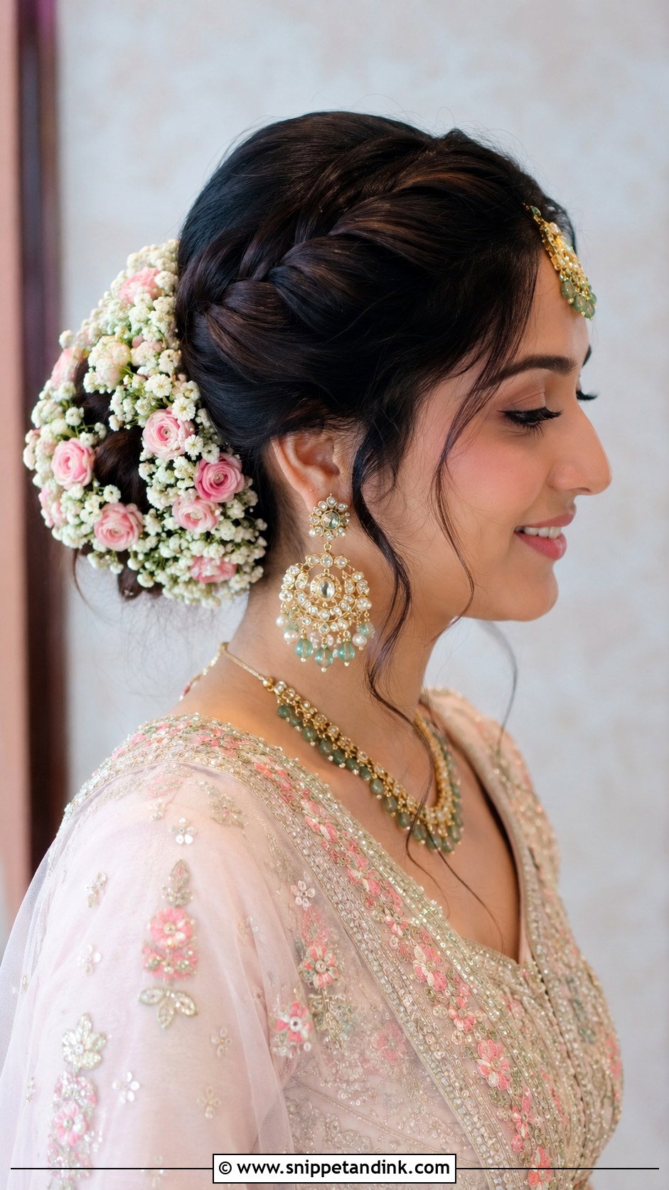 Floral Juda for Day Weddings - Snippet and Ink - 25 Traditional Indian Weddings Bridal Hairstyles