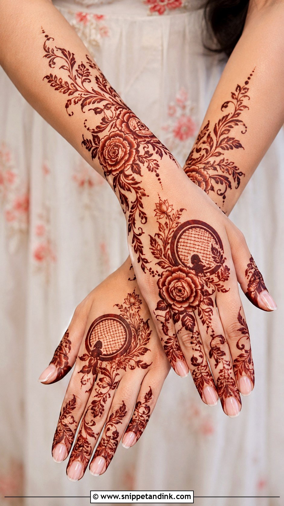 Floral Karva Chauth Mehndi Design - Snippet and Ink - 35 Karva Chauth Mehndi Designs
