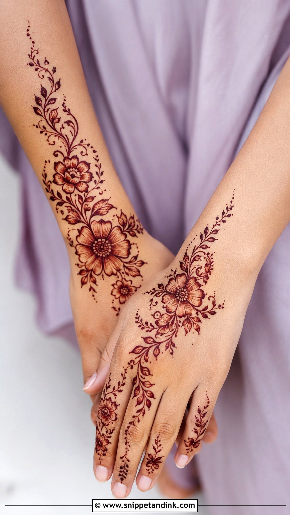 Floral Khafif Mehndi Design - Snippet and Ink - 35 Khafif Mehndi Designs