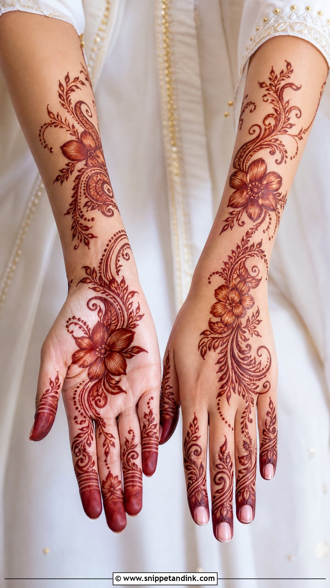 Floral Khaleeji Bridal Henna - Snippet and Ink - 20 Khaleeji Bridal Henna Ideas