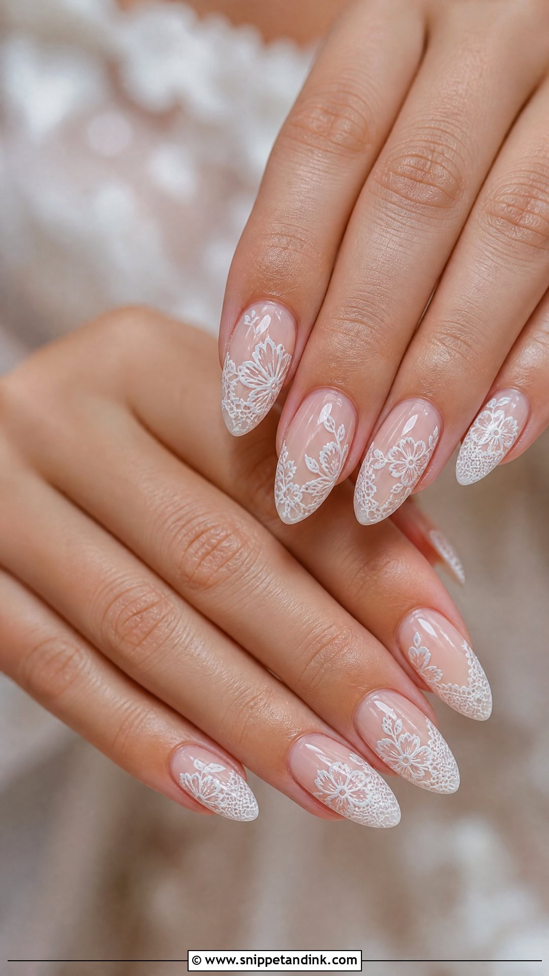 Floral Lace Bridal Nails - Snippet and Ink - 25 Fun Bridal Nails